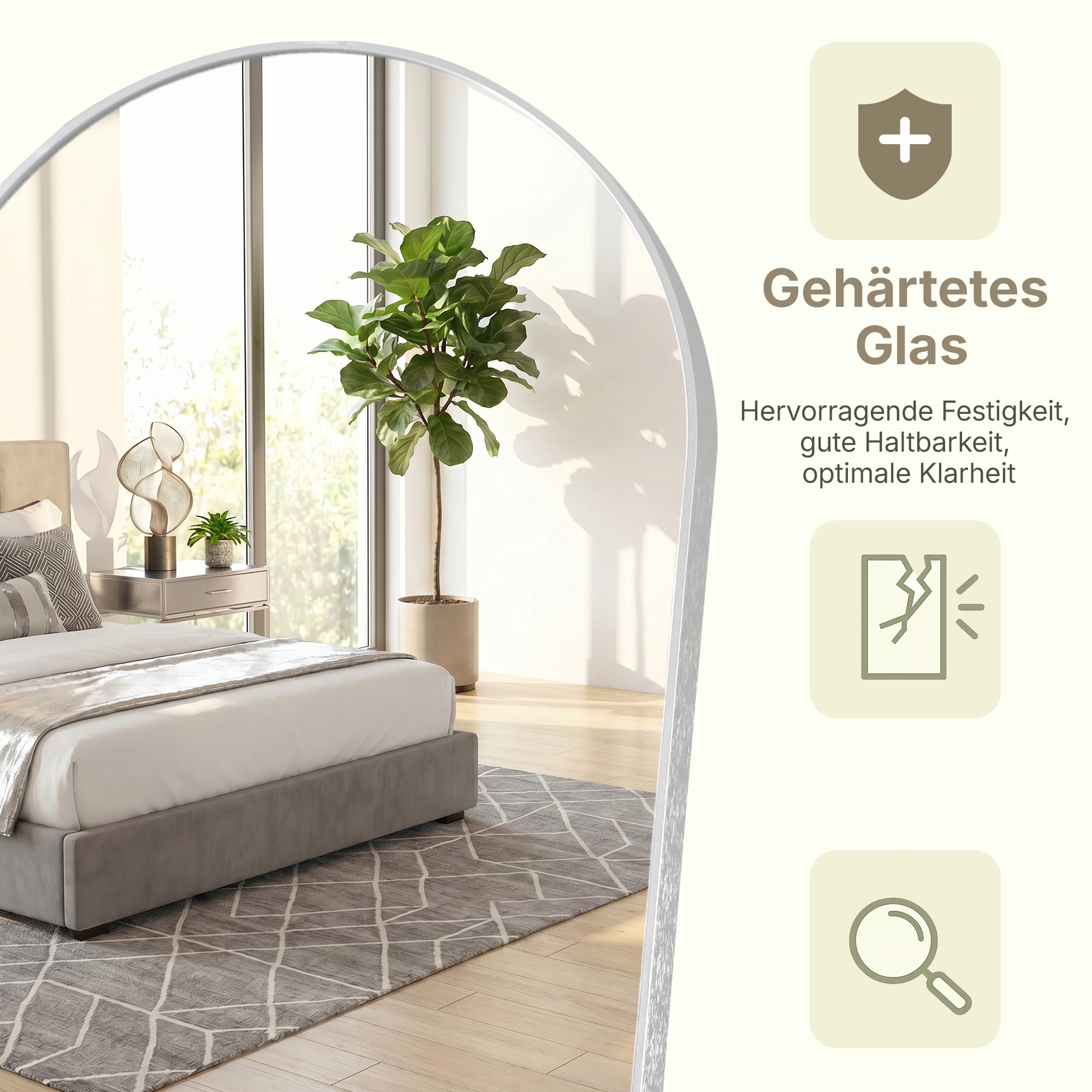 OTTO home Spiegel »Standspiegel Addrik, wahlweise in 2 Größen 150x40cm oder 180x60cm« Ganzkörperspiegel mit Sicherheitsglas, in verschiedenen Farben