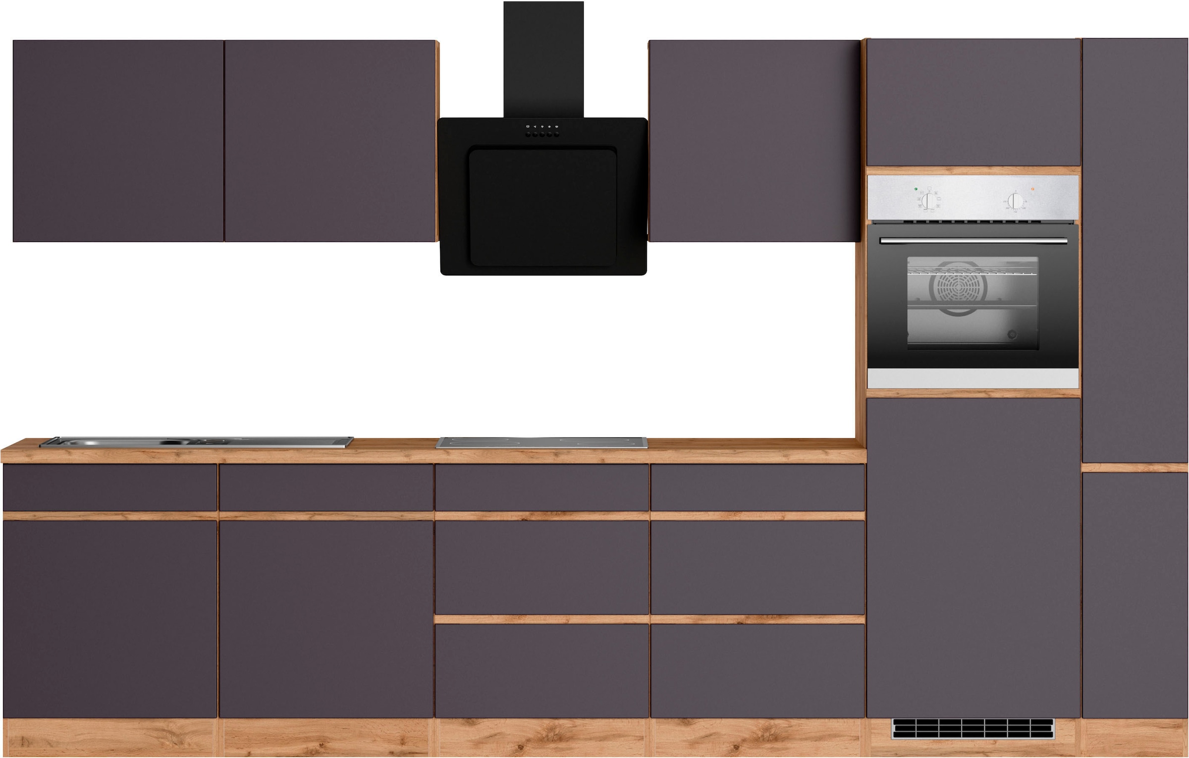 KOCHSTATION Küchenzeile »KS-Riesa« Stellbreite 330 cm, ohne E-Geräte