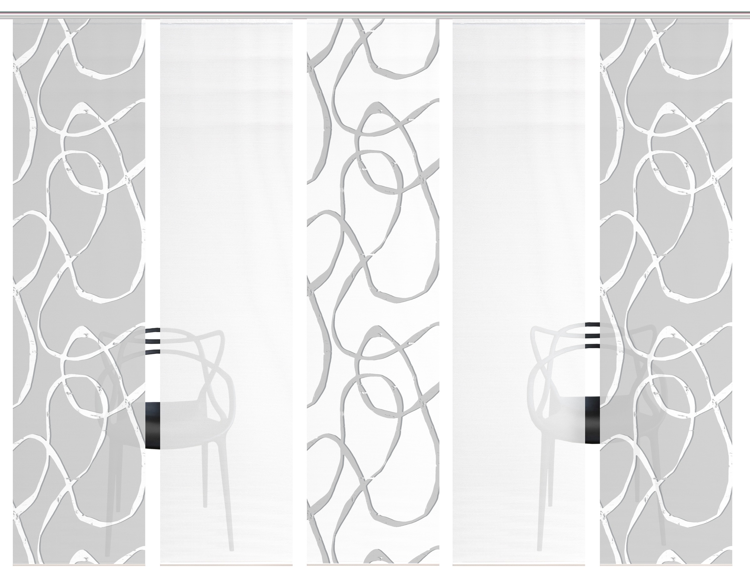 Vision S Schiebegardine »OPHELIA KOMBI« Paneelwagen 5 Stk. tlg. Schiebevorhang,Bambusoptik,Digitaldruck,SET