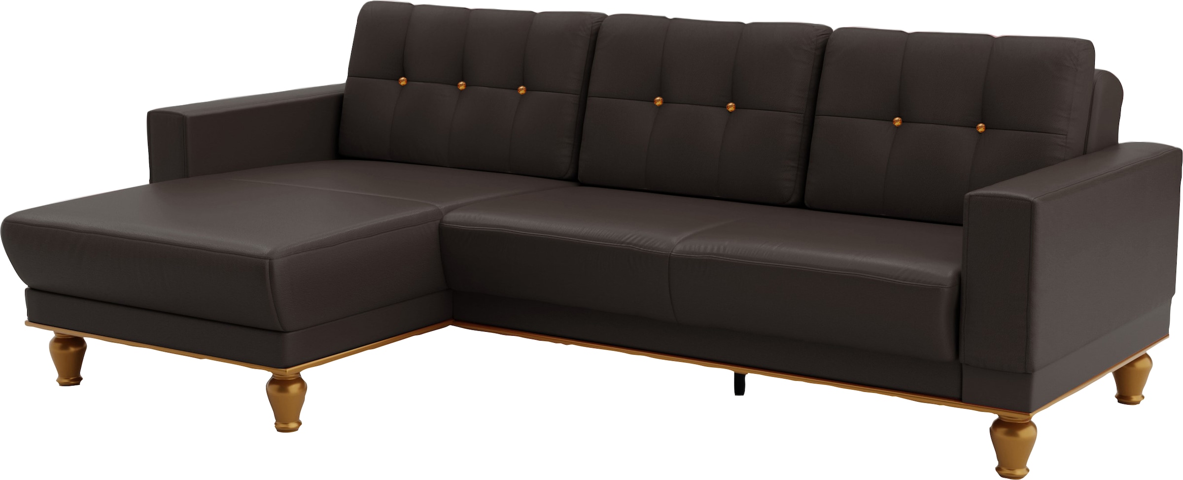 sit&more Ecksofa »Orient 5 L-Form«, mit Strass-Stein, wahlweise mit Bettfunktion und Bettkasten
