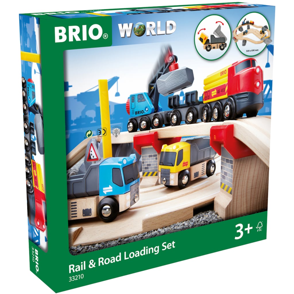 BRIO® Spielzeug-Eisenbahn »BRIO® WORLD, Straßen & Schienen Steinverlade Set«, (Set), FSC®- schützt Wald - weltweit