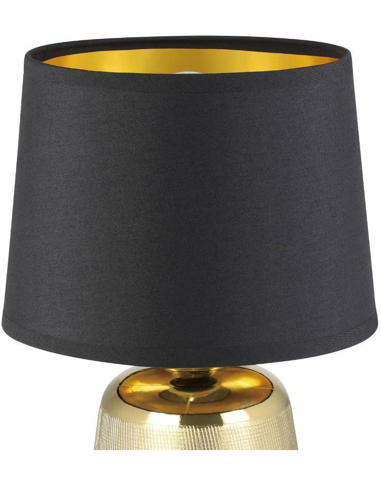 EGLO Tischleuchte »MANALBA 1«, 1 flammig, Leuchtmittel E14 | ohne Leuchtmittel, Textil Nachttischlampe, Keramik, gold, Tischleuchte, Schlafzimmer