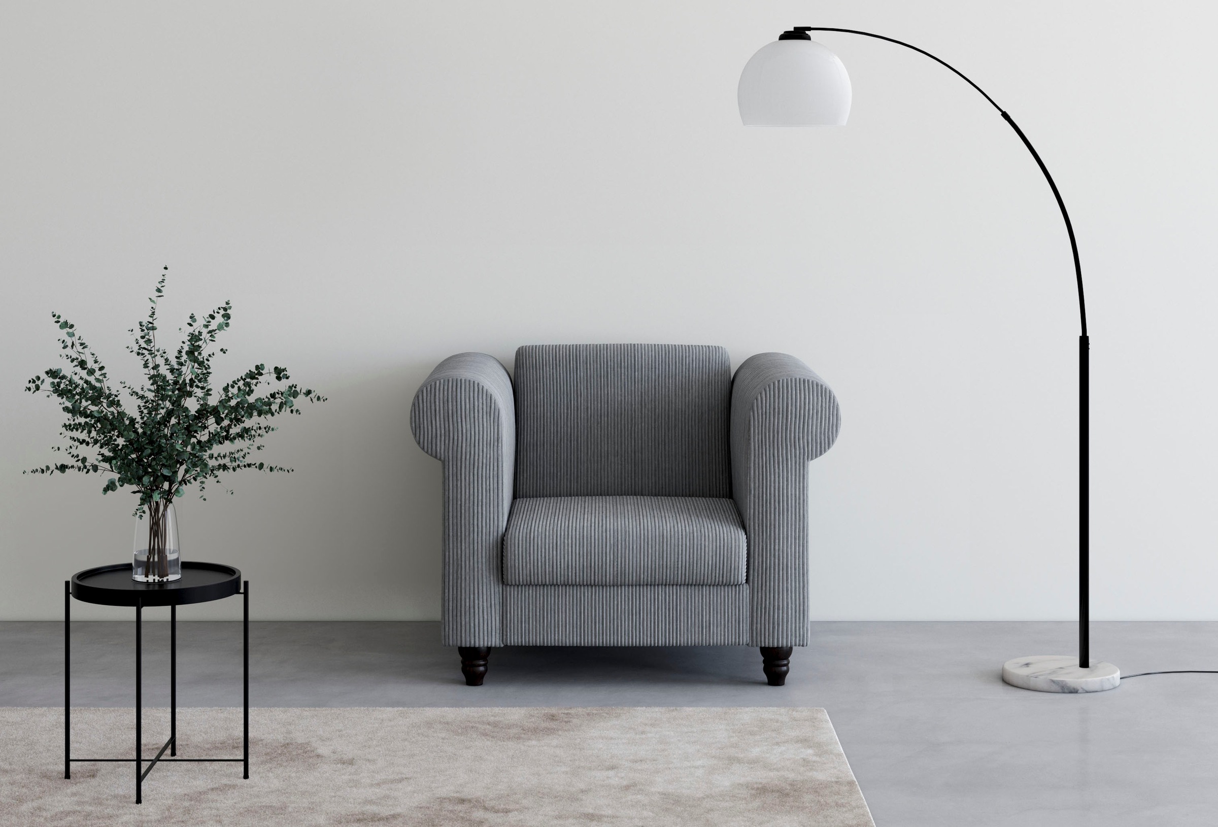 Dorel Home Chesterfield-Sessel »Felix II in Breit-Cord«, mit Rückenlehne 3- günstig online kaufen