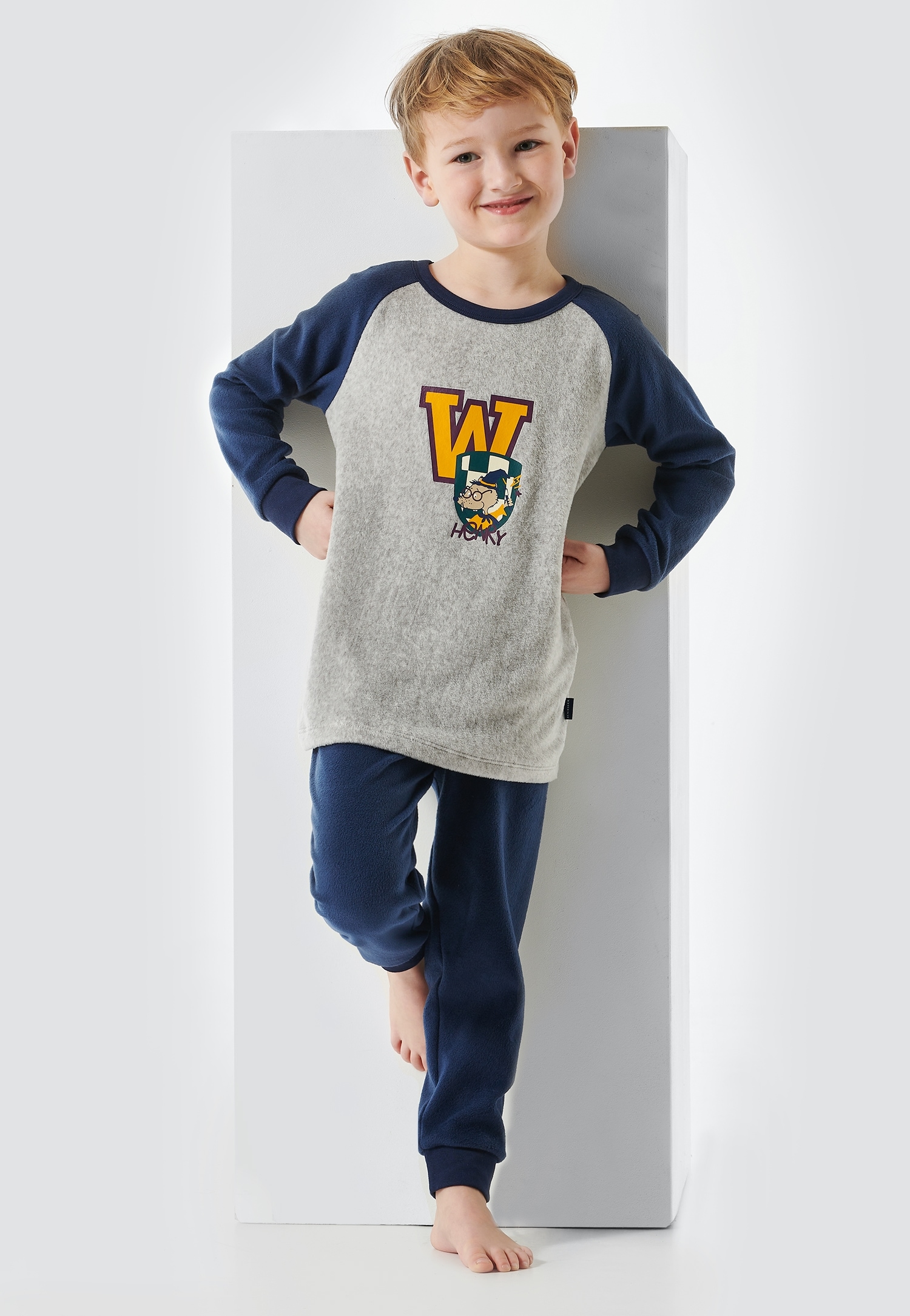 Schiesser Pyjama »"Rat Henry"«, (2 tlg.), mit großem "W" im College-Look