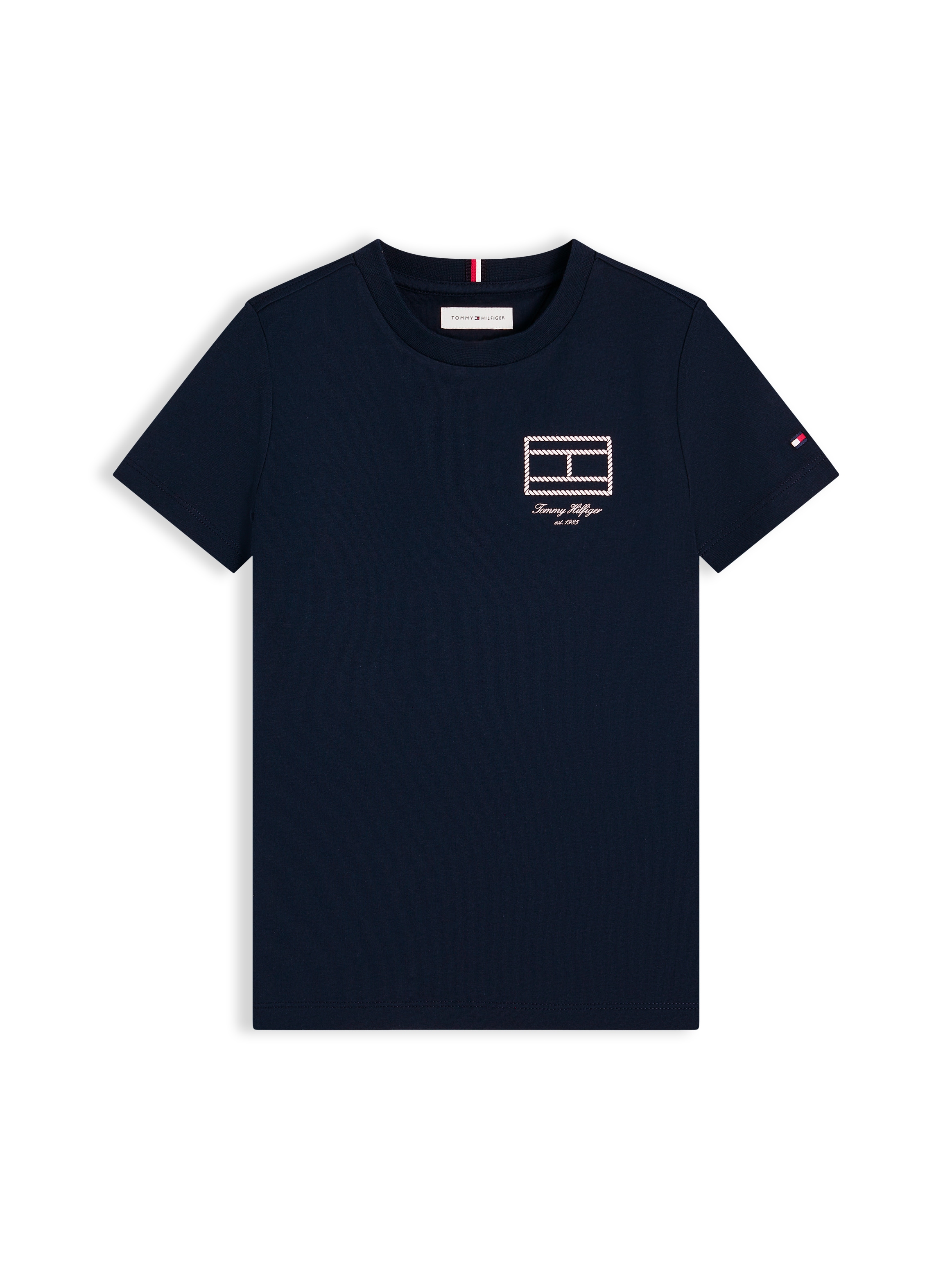 Tommy Hilfiger T-Shirt Rundhalsausschnitt, Regula Fit, reine Baumwolle, Kinder bis 16 Jahre