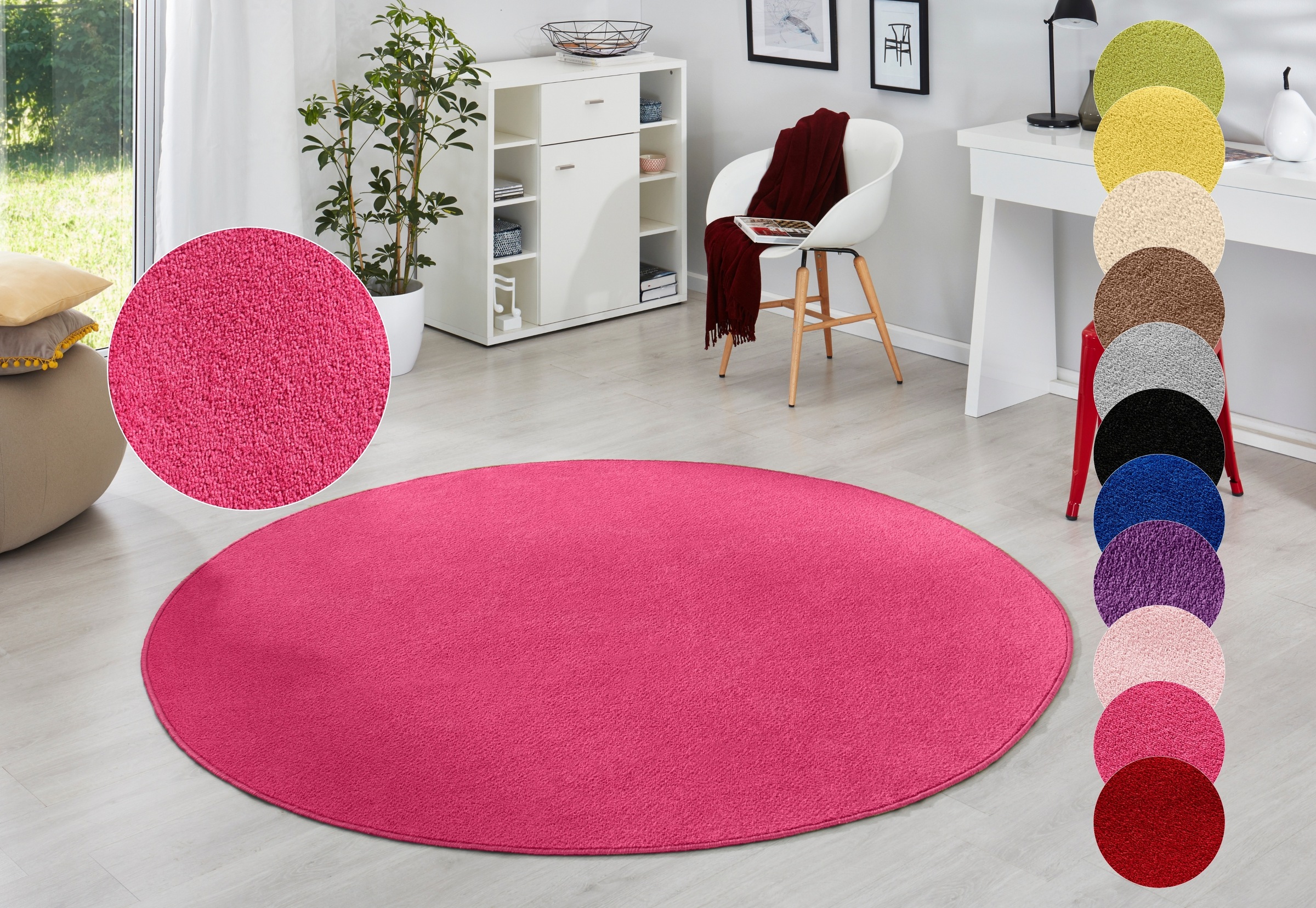 HANSE Home Teppich "Fancy" rund 7 mm Höhe Kurzflor, Weich, Einfarbig, Wohnz günstig online kaufen