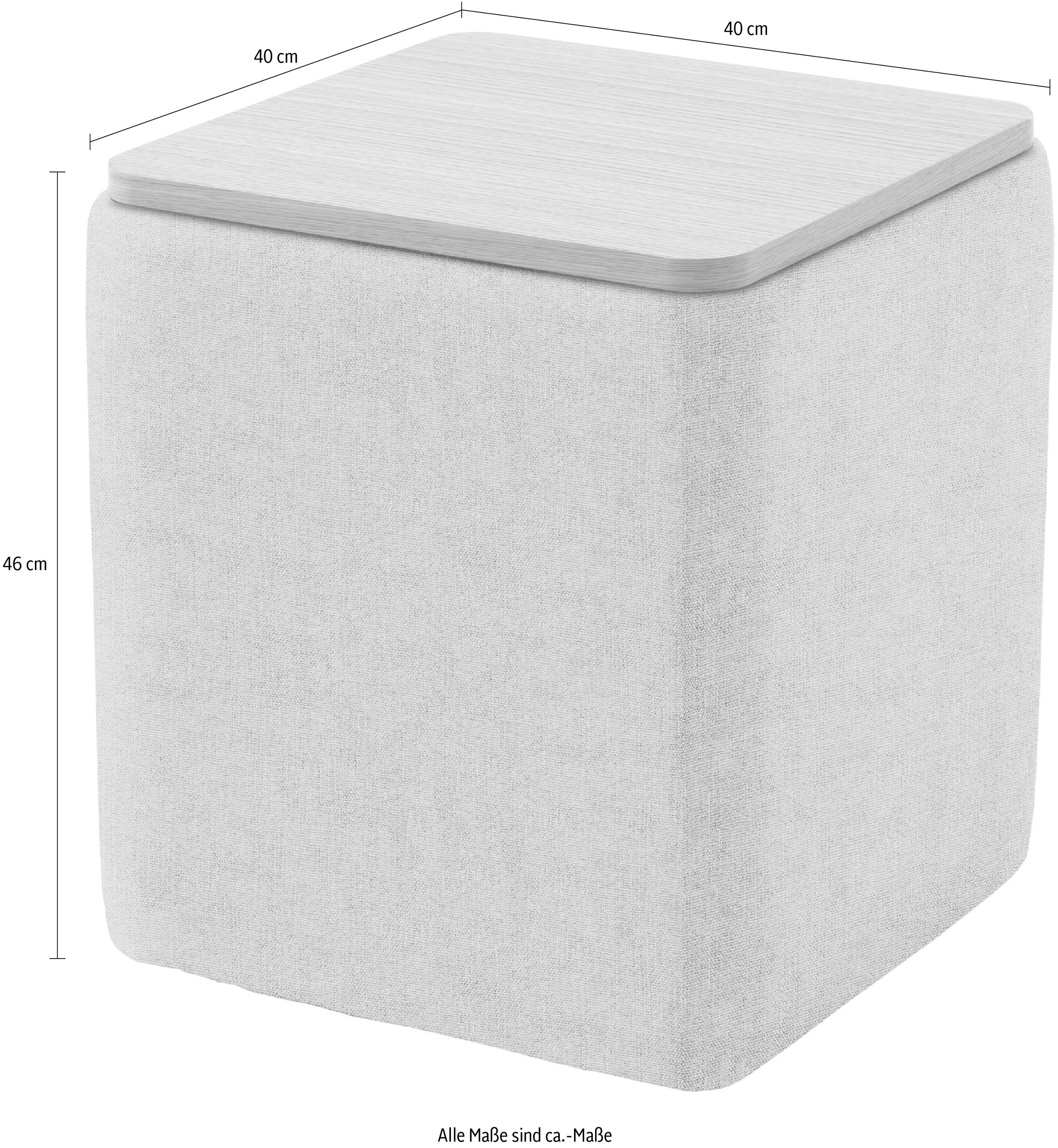 Home affaire Ablagetisch »Kyro, Stauraum mit Tischplatte Eiche, Breite 40 cm« Stylisch, handlich und praktisch für dein Schlafzimmer