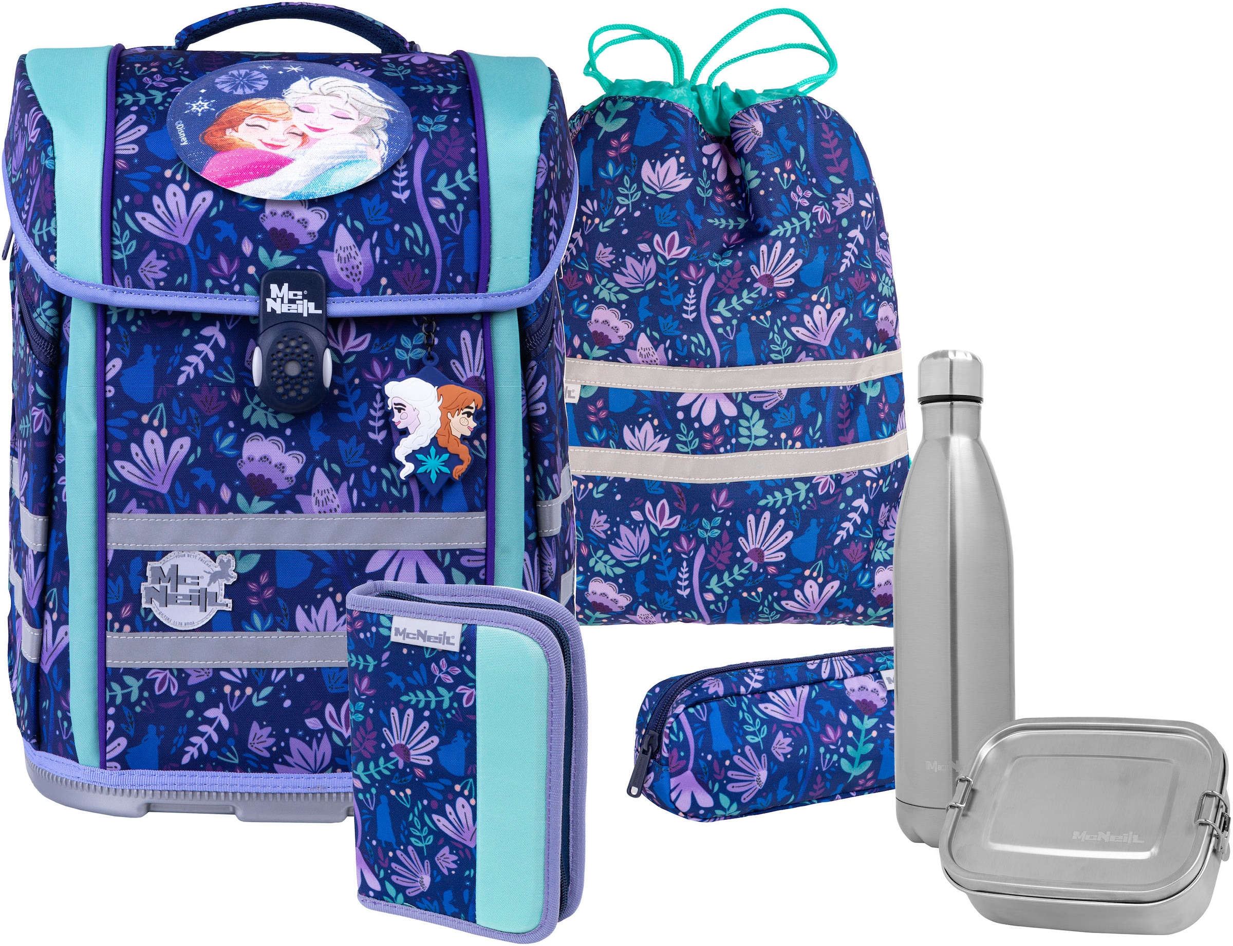 MCNEILL Schulranzen »Perfecto, Frozen II« reflektierende Streifen auf den Schultergurten;retroreflektierende Flächen inkl. Federmäppchen,...