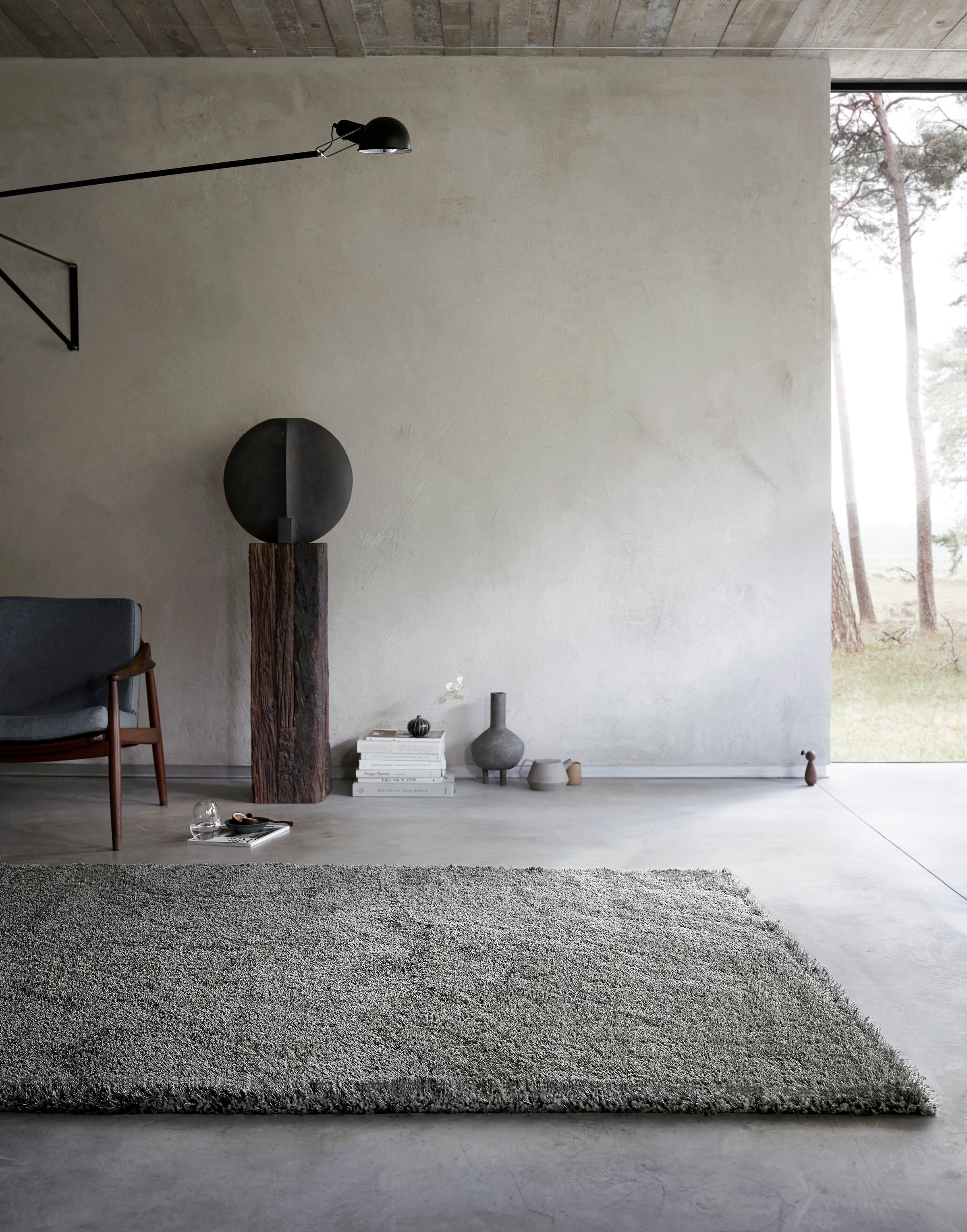 Wecon home Basics Hochflor-Teppich »Ella«, rund, 40 mm Höhe, Wohnzimmer