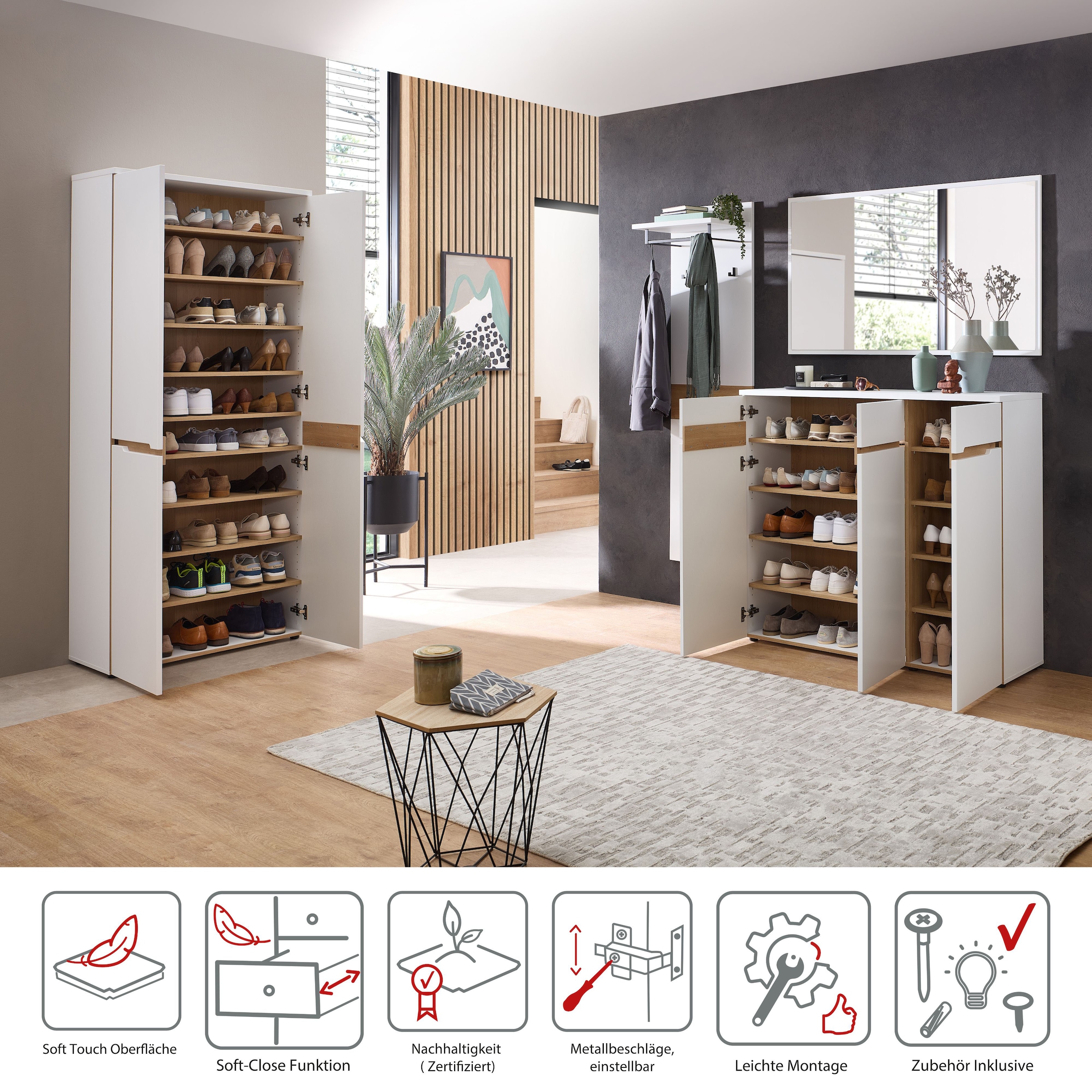 Innostyle Schuhschrank »Memphis Schuhschrank, 120x107x38cm (B/H/T)« 1 Stk. tlg.