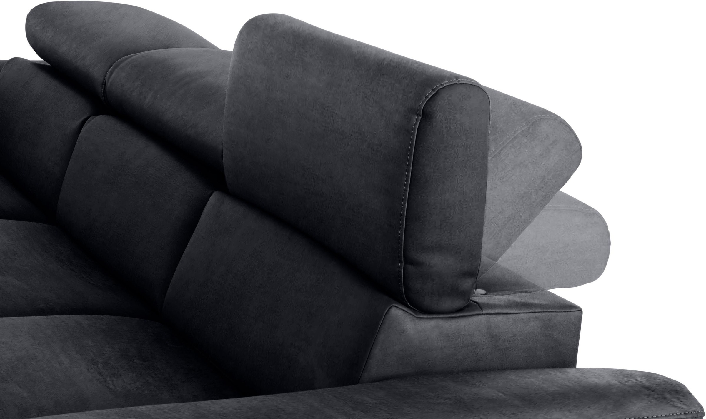 COTTA Polstergarnitur »Komaris L-Form«, (Set), Set bestehend aus: Ecksofa mit Kopfteilverstellung & Hocker