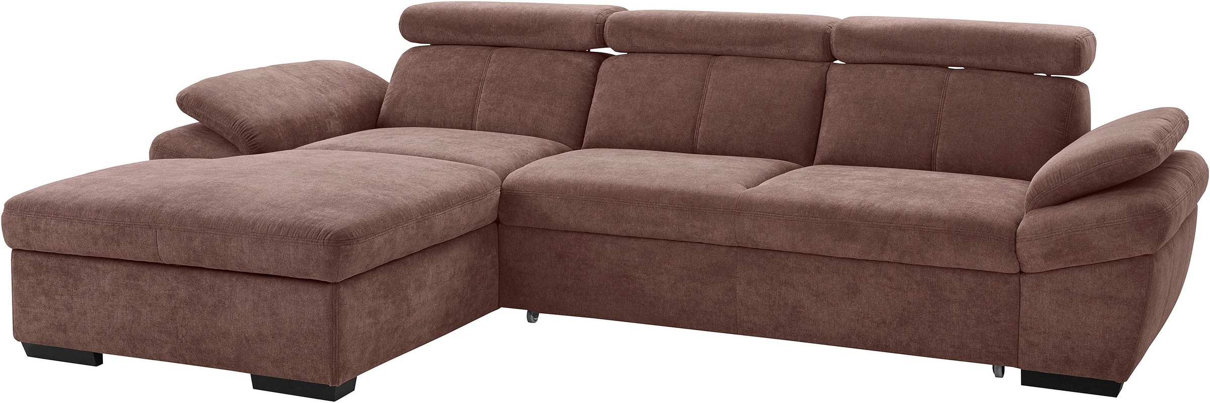 exxpo - sofa fashion Ecksofa »Salerno, inkl. Kopf- und Armteilverstellung, elegant & bequem, L-Form«, wahlweise mit Bettfunktion und Bettkasten, tolle Detailverarbeitung