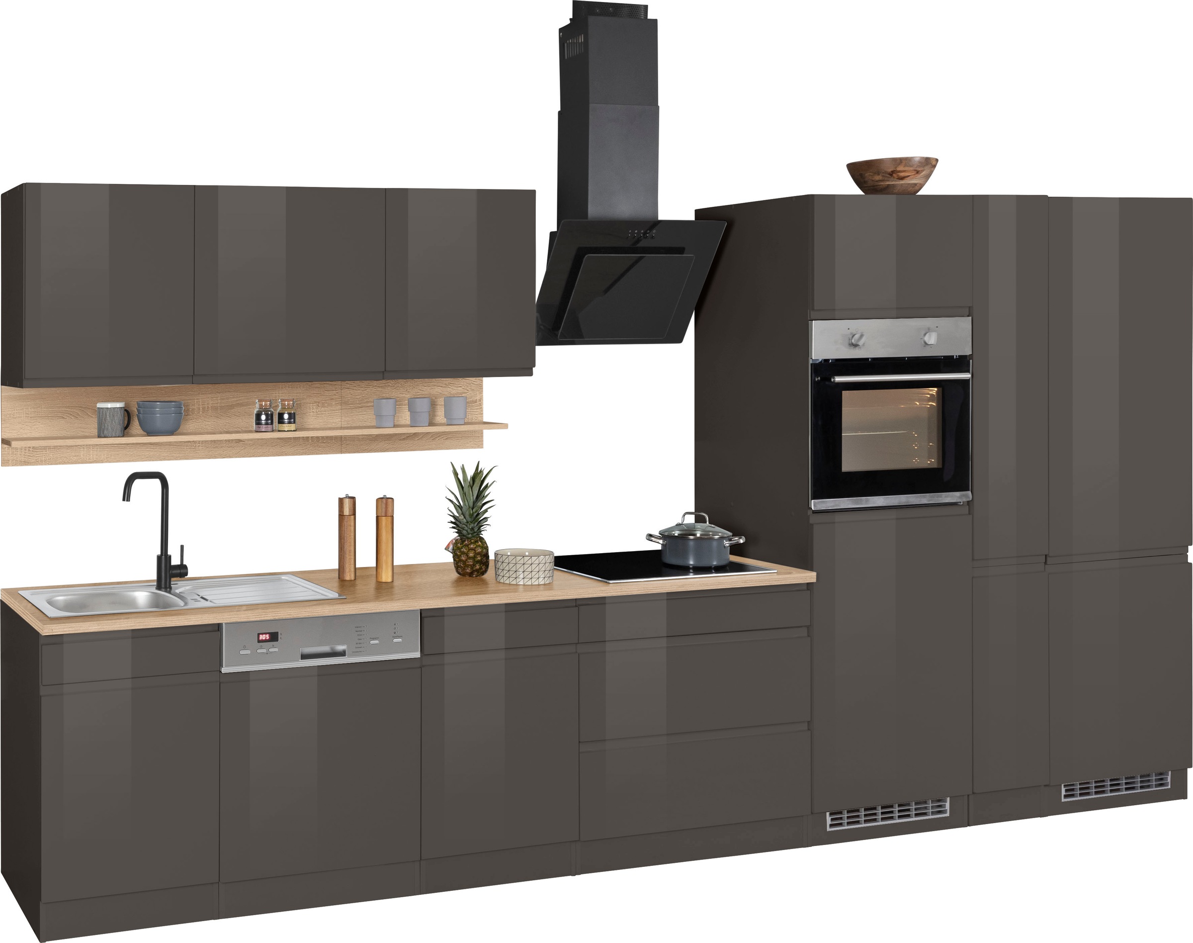 KOCHSTATION Küchenzeile »KS-Virginia«, Breite 390 cm, ohne E-Geräte