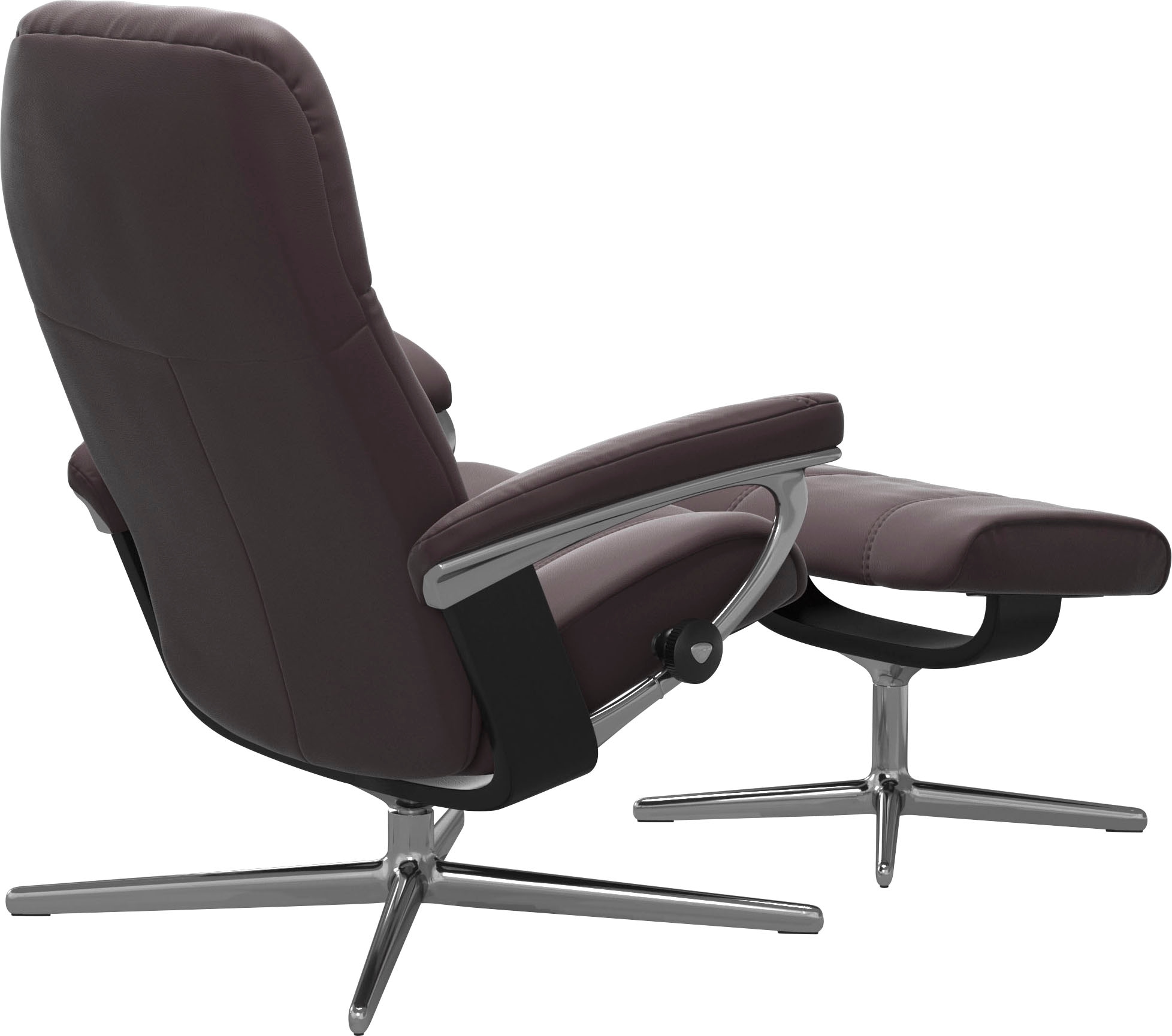 Stressless® Relaxsessel »Consul«, (Set, Relaxsessel mit Hocker), mit Hocker, mit Cross Base, Größe S, M & L, Holzakzent Schwarz