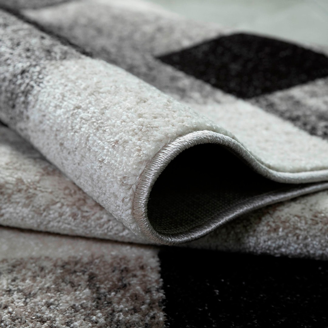 my home Teppich »Corine«, rechteckig, 9 mm Höhe, mit besonders weichem Flor, Kurzflor, modernes Karo-Design, grafisch