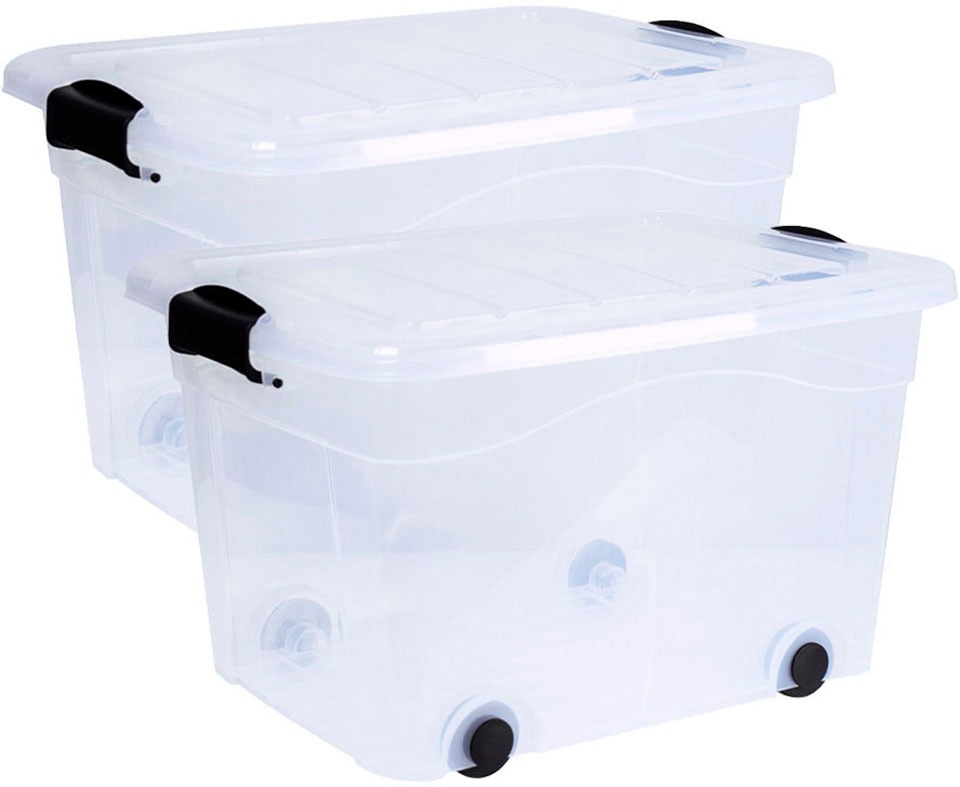 SIENA HOME Aufbewahrungsbox »Anzio« mit Rollen, Kunststoff transparent
