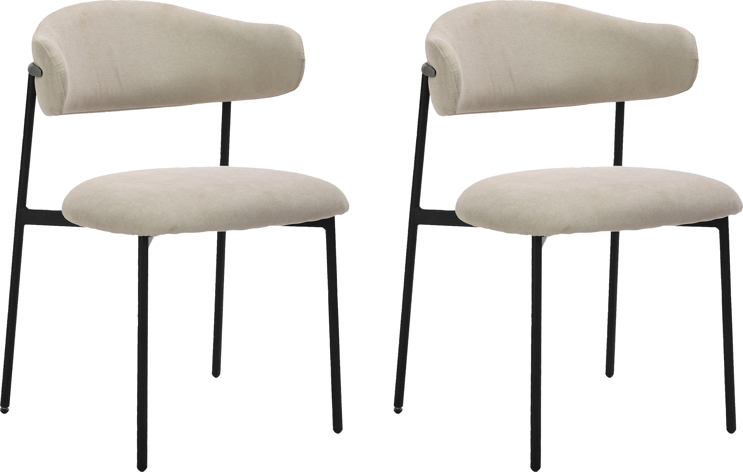 byLIVING Esszimmerstuhl »Jersey (2er-Set)«, (Set), Gestell Metall schwarz, günstig online kaufen
