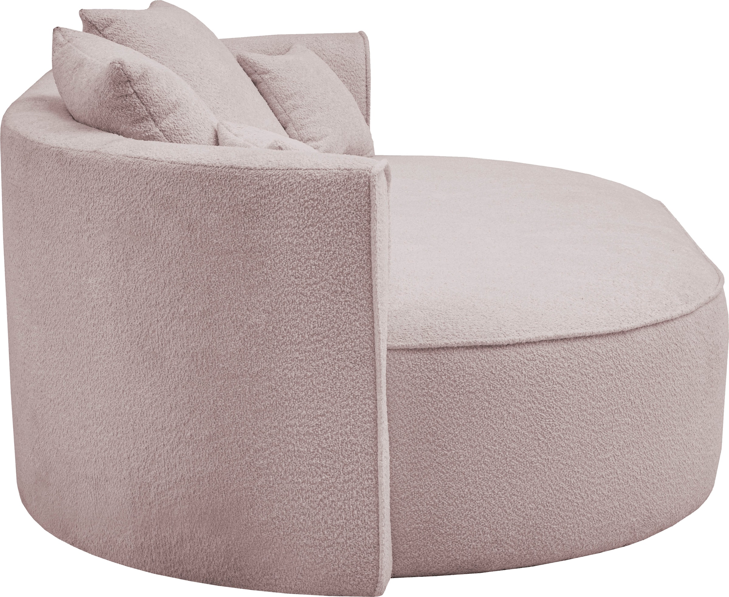 LeGer Home by Lena Gercke 2,5-Sitzer »ISALIE, rundes Loungesofa, mit Kissen, perfekt gepolstert«, moderne Stoffe, mit 4 Zierkissen, extra große Sitzfläche