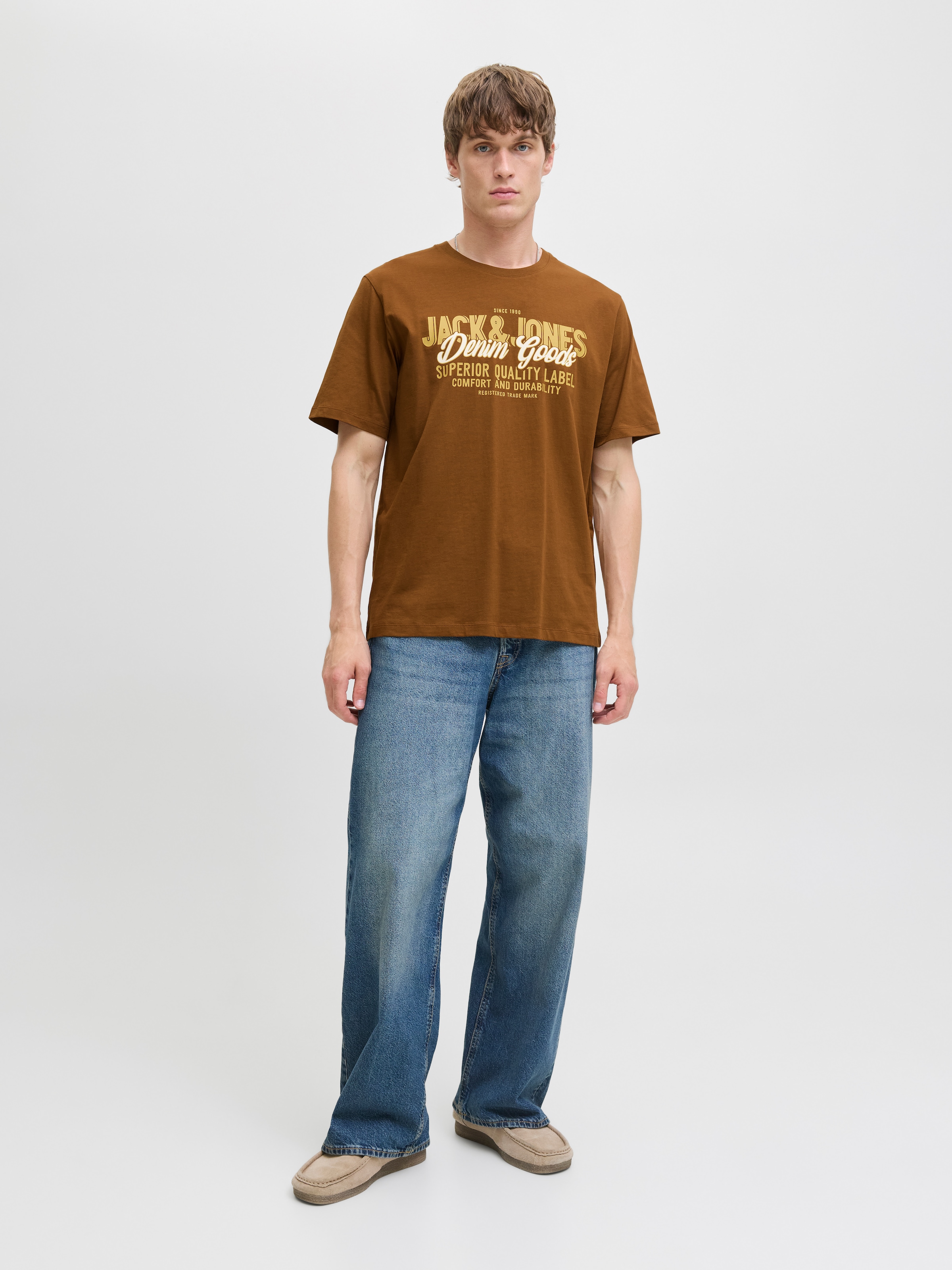 Jack & Jones Rundhalsshirt »JJELOGO TEE SS O-NECK 2 COL AW25 SN«