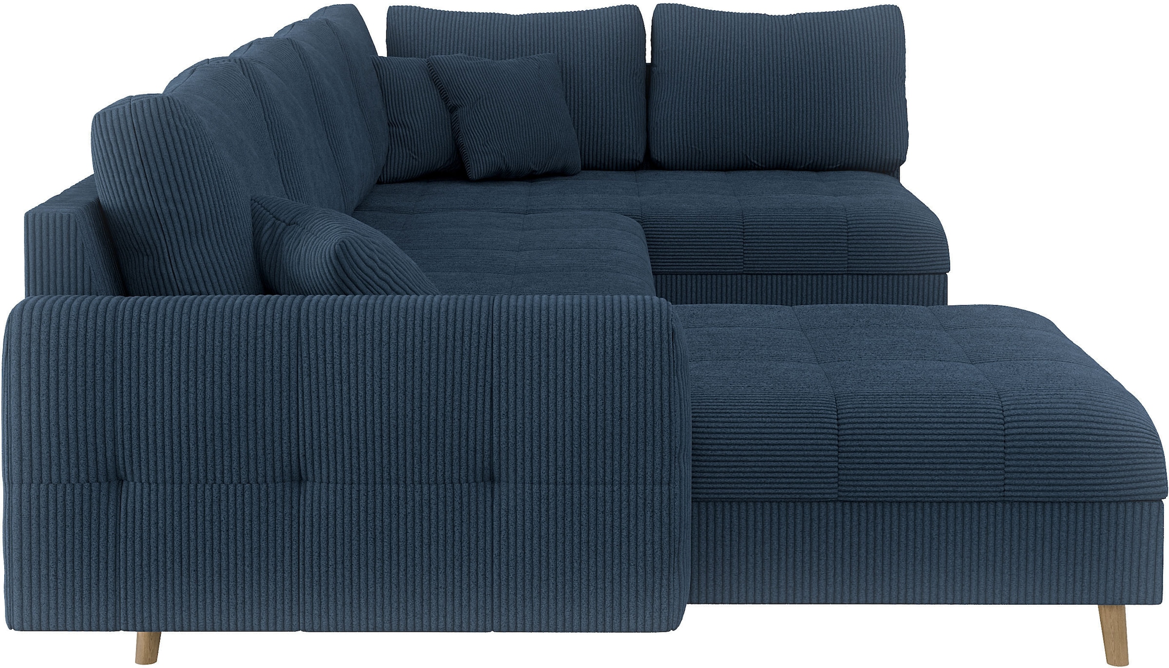 Home affaire Wohnlandschaft »CHARRE U-Form mit Ottomane, Maße B/T/H: 310/161/81 cm«, feine Steppung, lose Rücken- und Zierkissen, auch in Cord und Bouclé