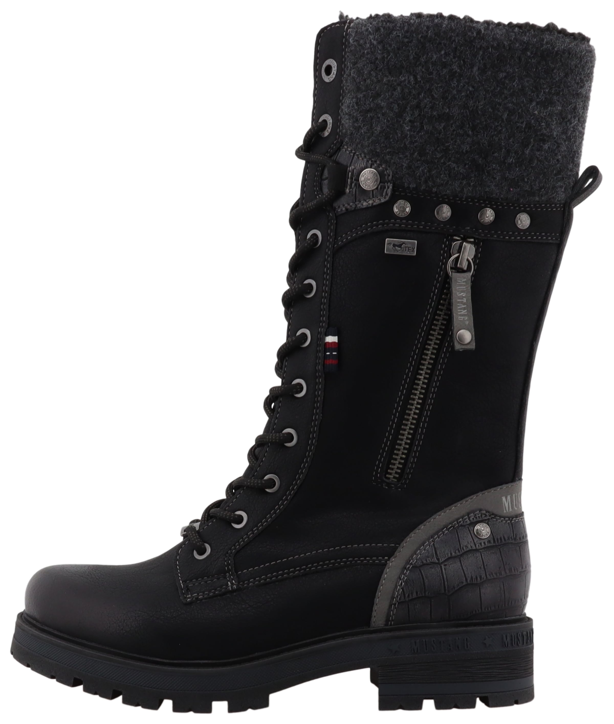 Mustang Shoes Winterstiefel »Darleen«, Schnürstiefel mit Reißverschluss