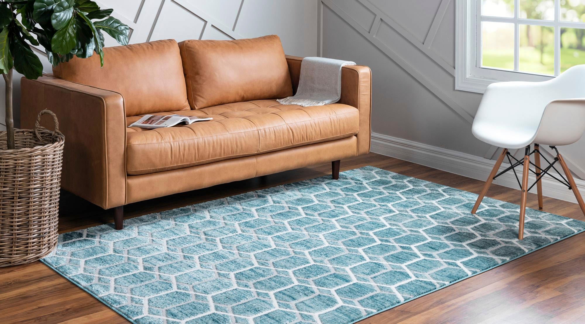 Myflair Möbel & Accessoires Teppich »Titan Trellis, LAGERRÄUMUNG!«, rechteckig, 13 mm Höhe, Kurzflor, gewebt, modernes geometrisches Design
