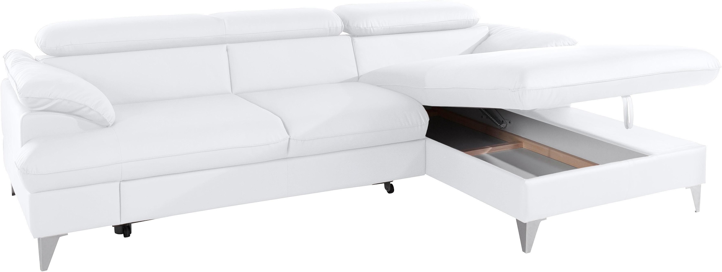 COTTA Ecksofa »Caluso L-Form«, mit Kopfteilverstellung, wahlweise mit Bettfunktion & Bettkasten