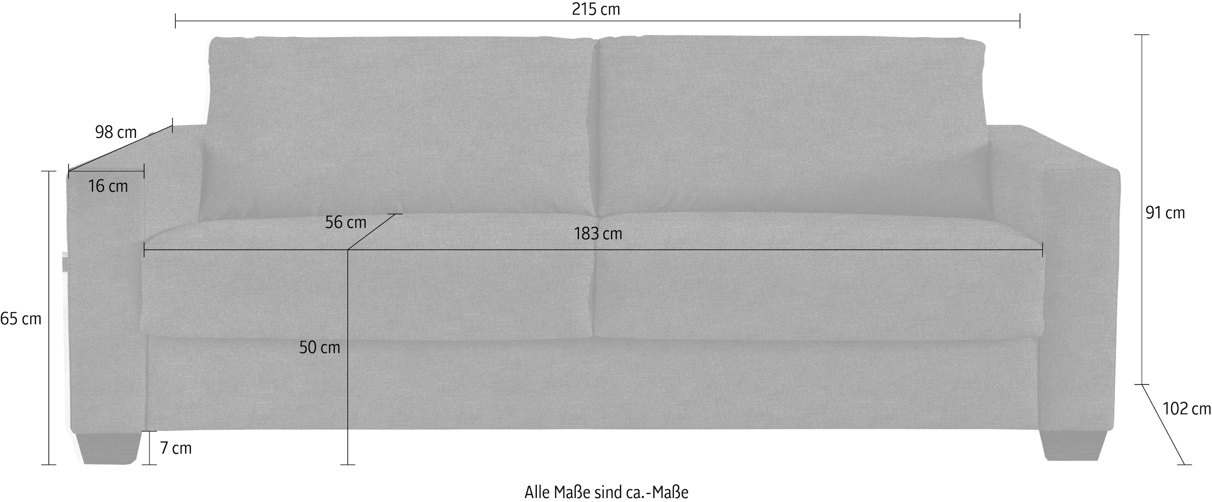 Bali Schlafsofa »Denver, Dauerschläfer«, in 140er und 160er Breite, inkl. Ergoflex-Unterfederung
