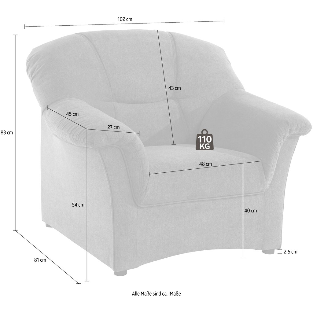 DOMO collection Sessel »Sarafina«, wahlweise mit Federkern