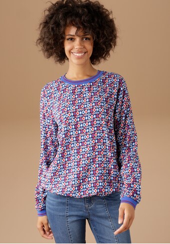 Aniston CASUAL Shirtbluse, mit gestreiften Bündchen am Rundhals-Ausschnitt, den langen... kaufen