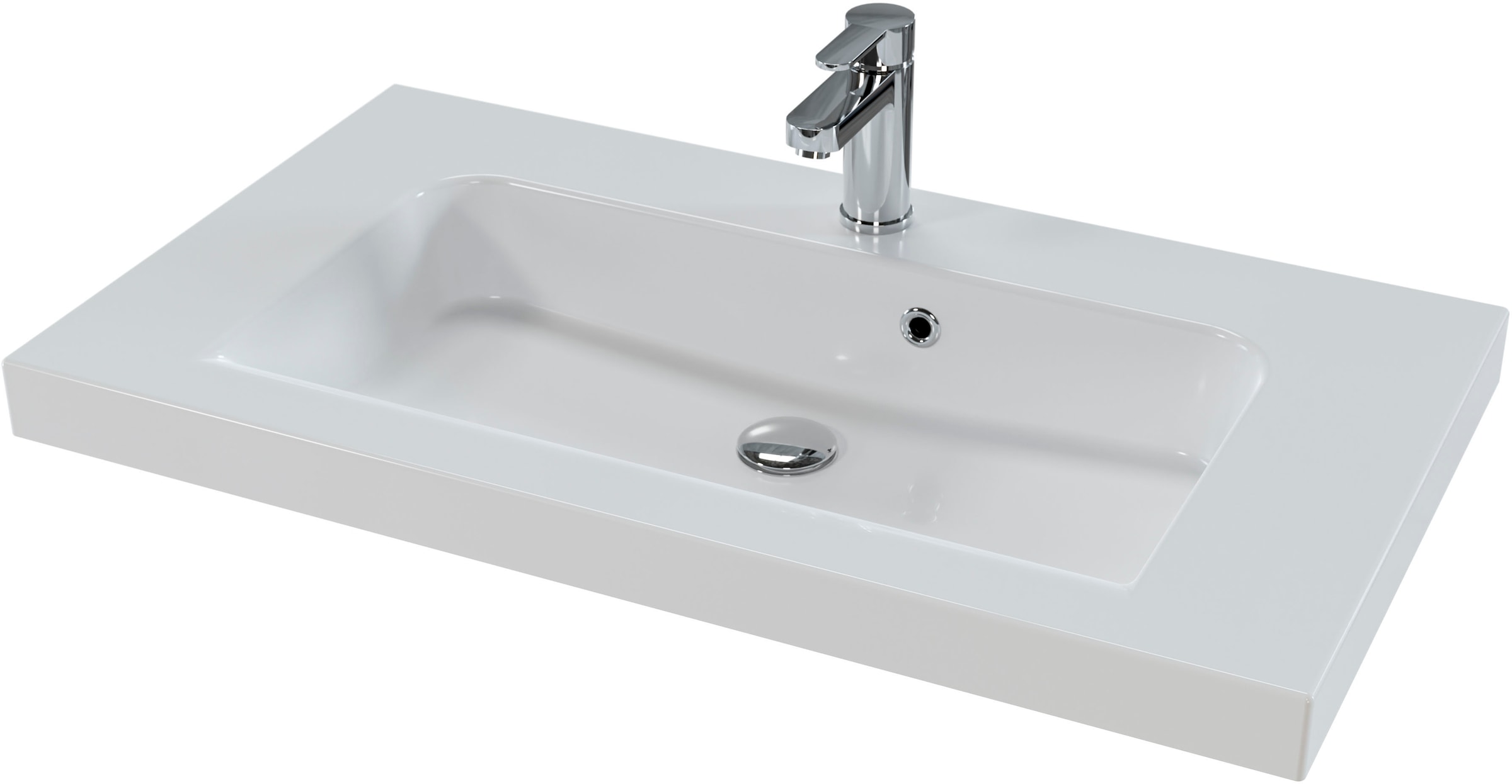 Saphir Badmöbel-Set »Balto 2-teilig Mineralmarmor-Waschtisch mit LED-Spiegel, Waschplatz«, (2 St.), 92 cm breit, mit 2 Schubladen, Badschrank inkl. Schubladendämpfer