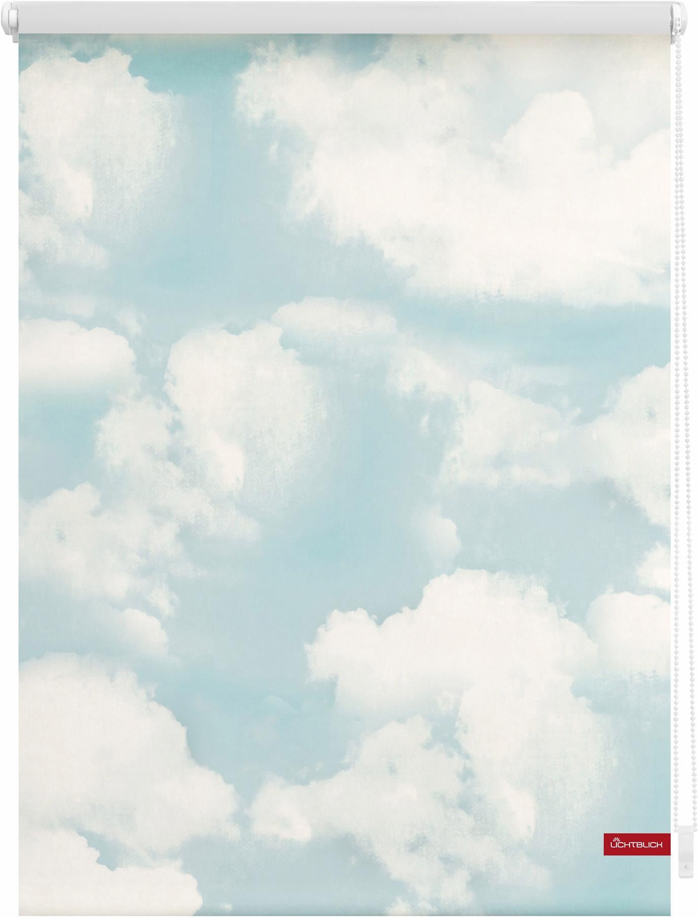 LICHTBLICK bedruckt Wolken«, ORIGINAL und Bohren, Motiv bequem ohne freihängend, bestellen »Klemmfix Lichtschutz, Seitenzugrollo schnell