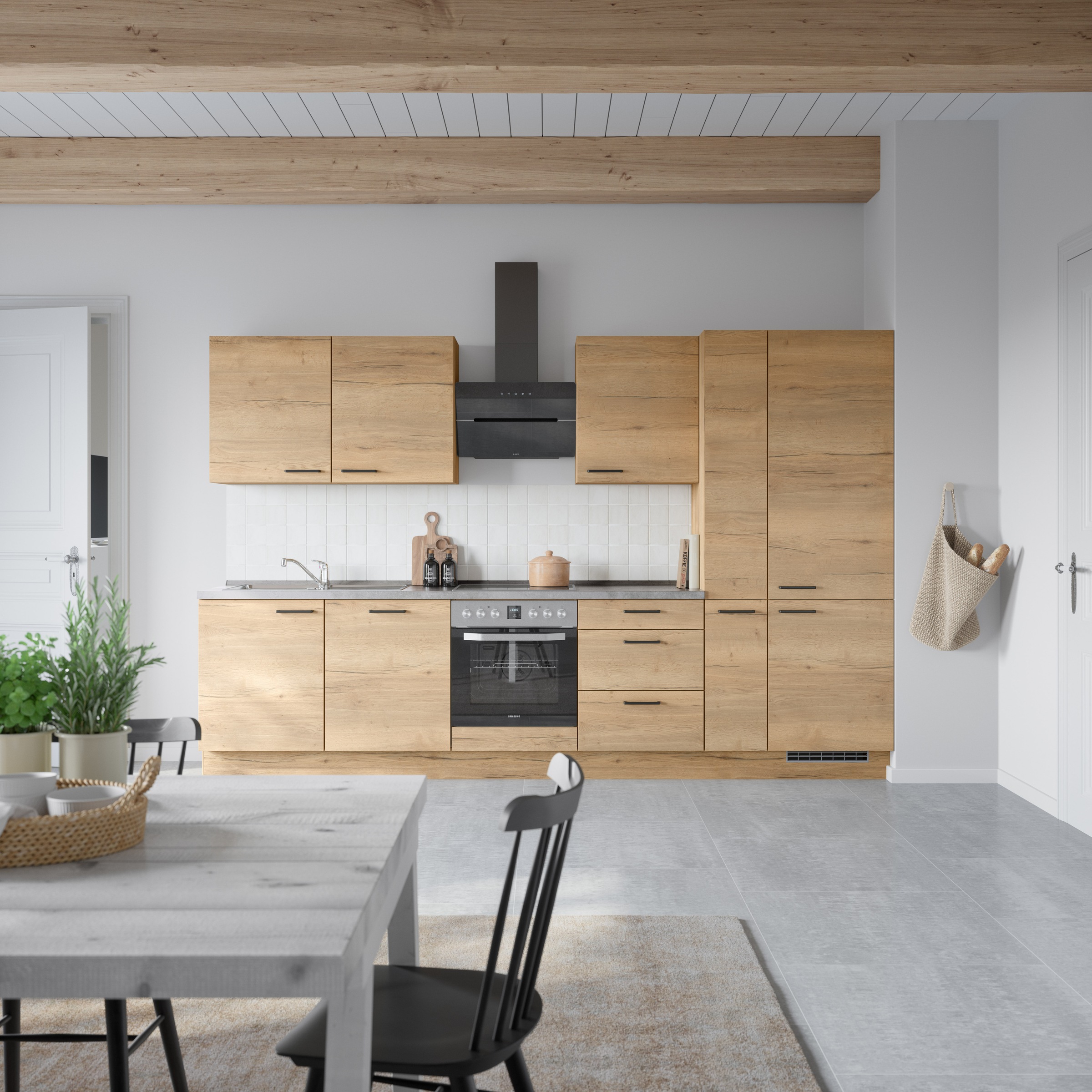 nobilia® Küchenzeile »"Structura II"« vormontiert, Ausrichtung wählbar, Bre günstig online kaufen