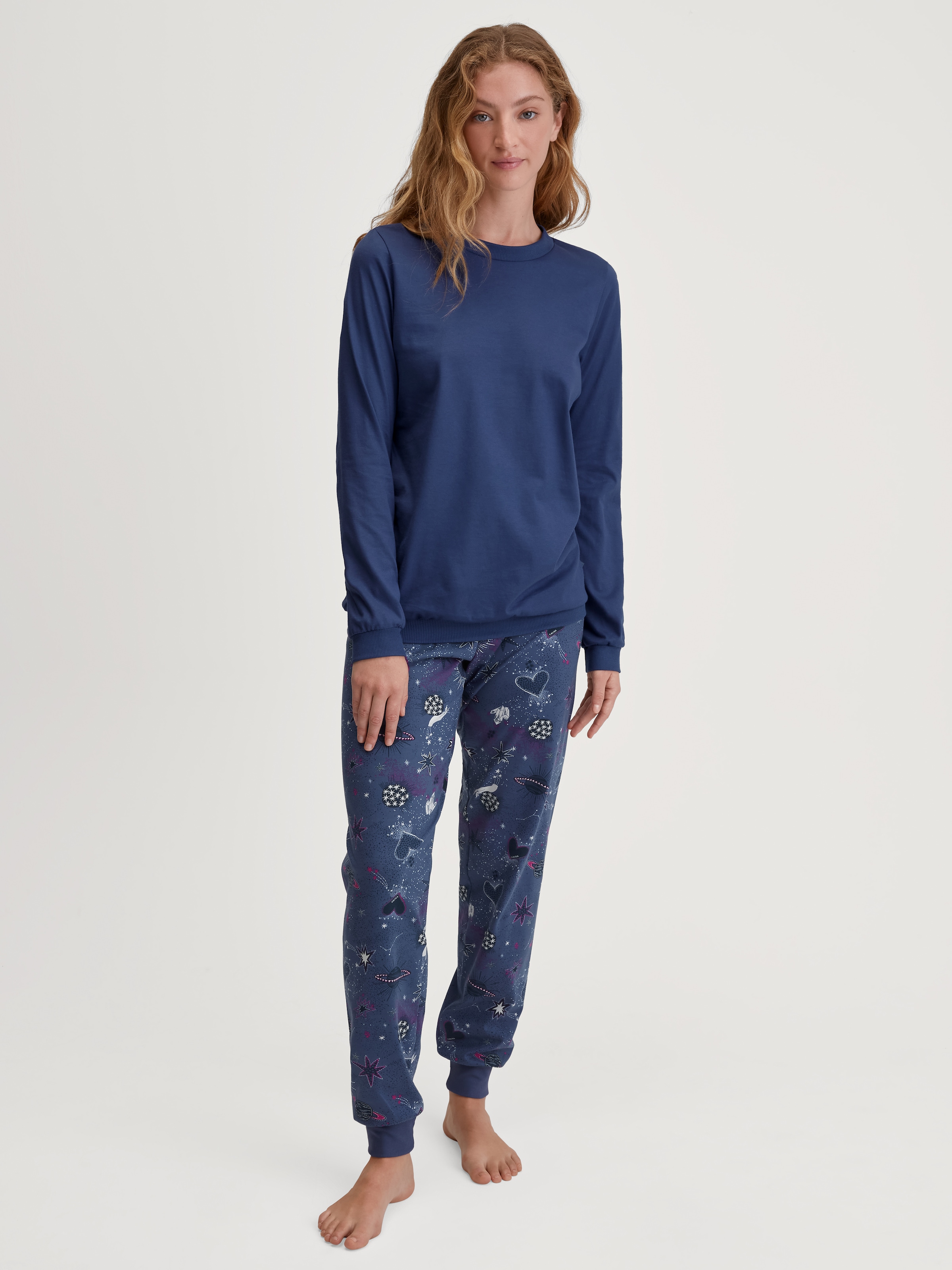 CALIDA Schlafanzug »Mystic Nights« 2 Stk. tlg., Elastischer Hosenbund cobalt blue XS (36/38) XS (36/38) Damen-Pyjama