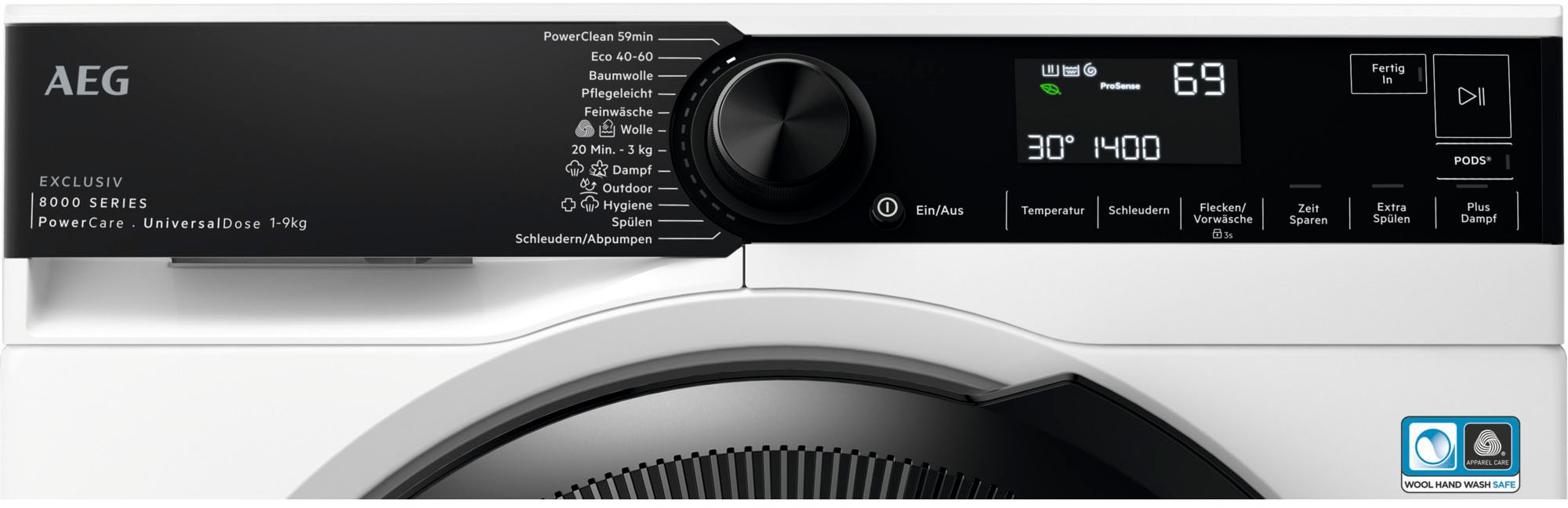 AEG Waschmaschine »LR7E75490«, 9 kg, 1400 U/min, ProSteam Dampf-Programm