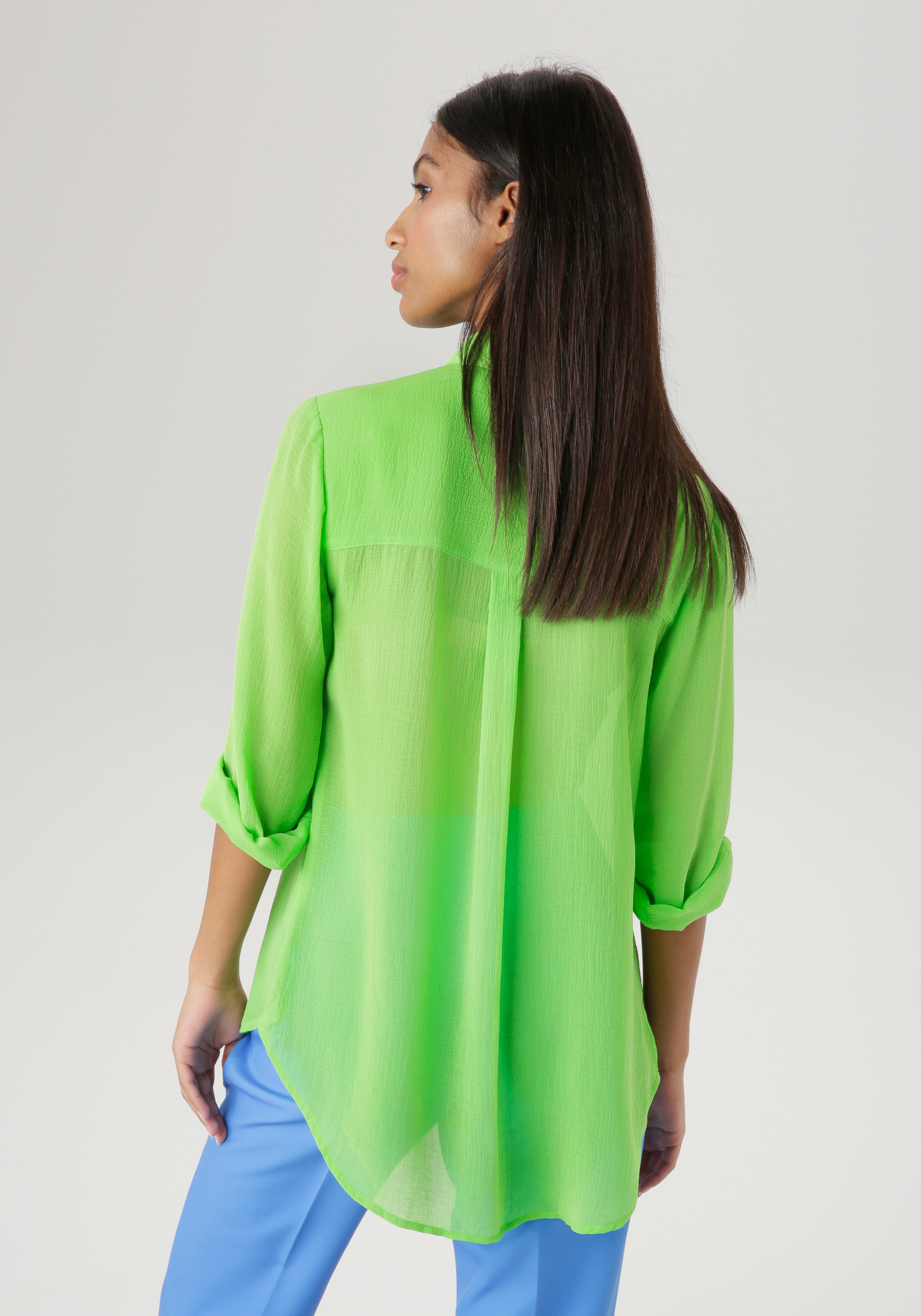 Aniston SELECTED Hemdbluse, aus transparentem Chiffon mit Strukturmuster -  NEUE KOLLEKTION online kaufen