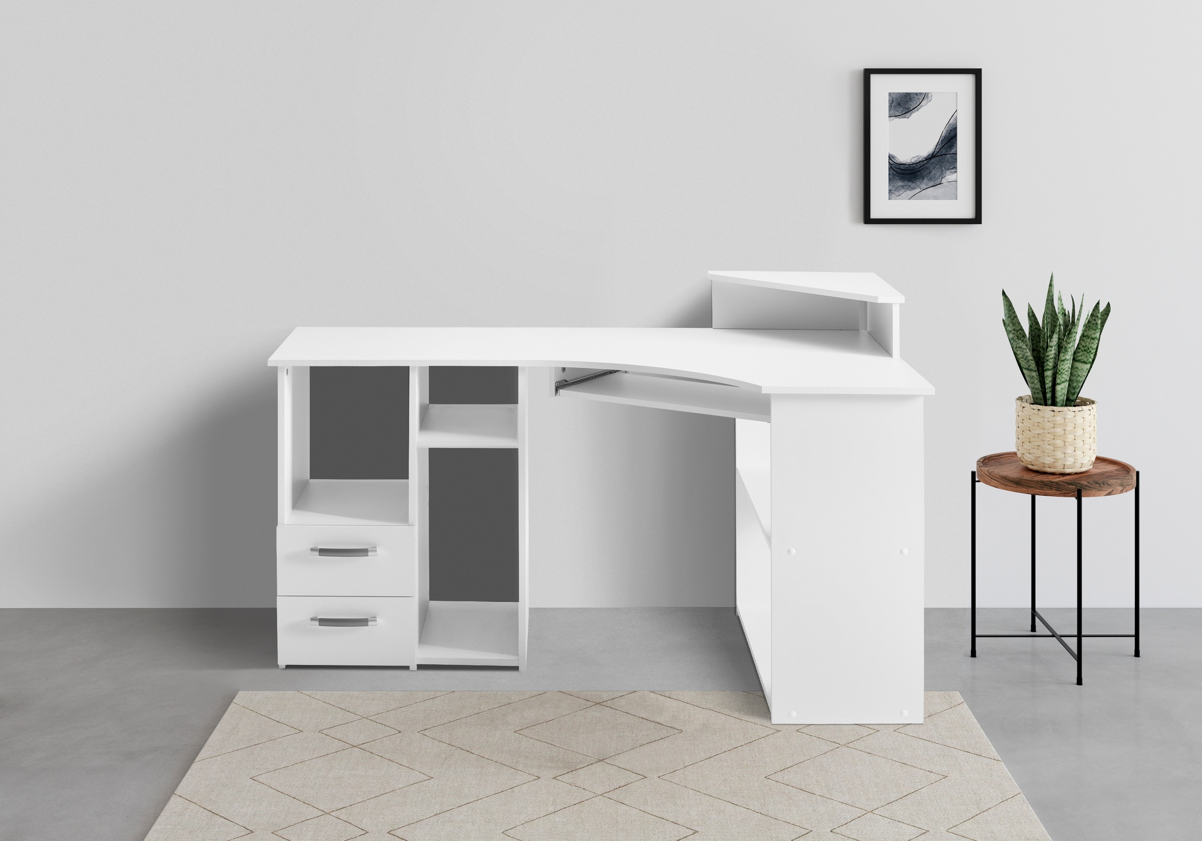 VOGL Möbelfabrik Schreibtisch »Sam« Eckschreibtisch, Tastaturauszug, Monito günstig online kaufen