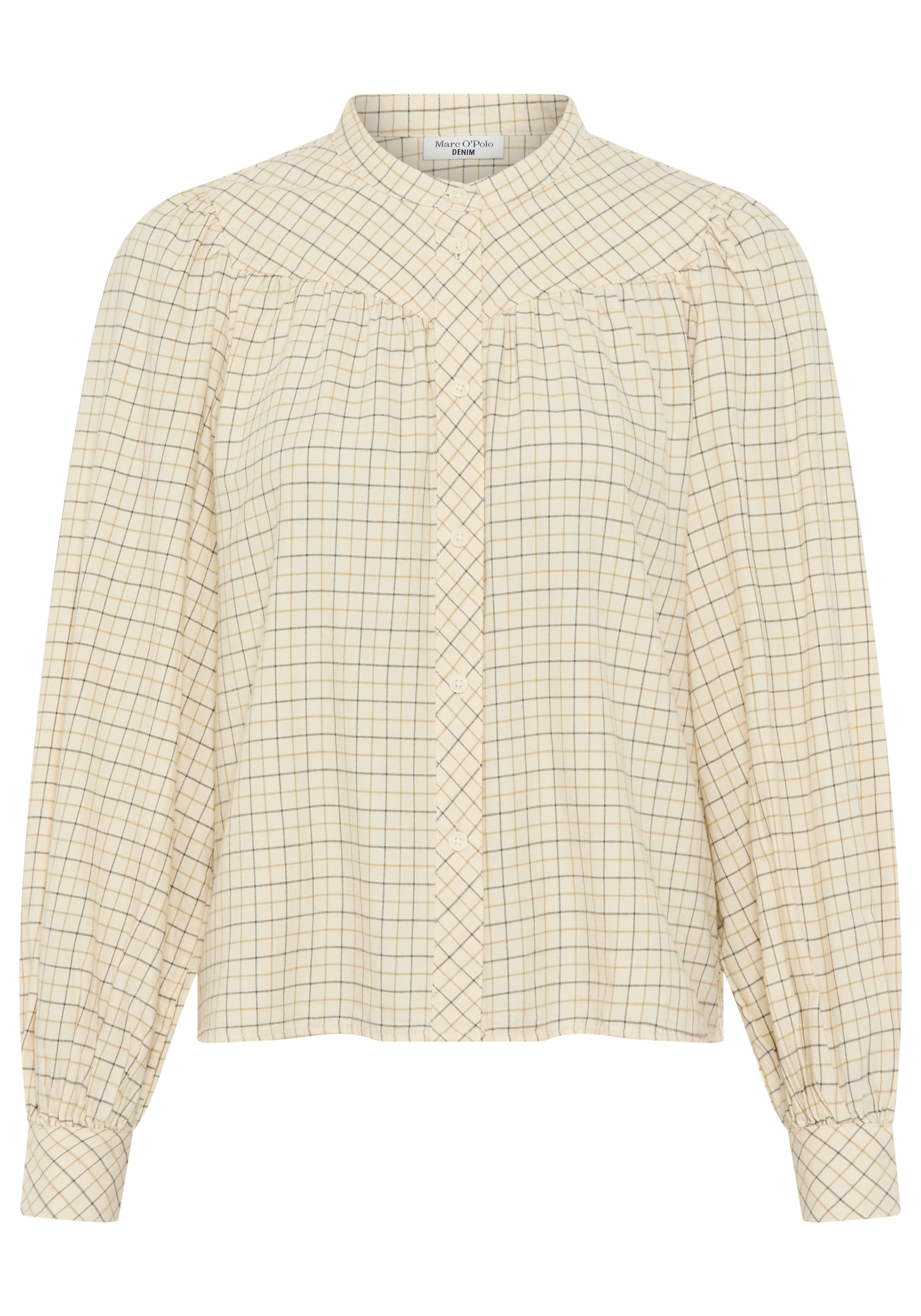 Marc O'Polo DENIM Langarmbluse A-Shape in softer Flanell-Qualität, kariert