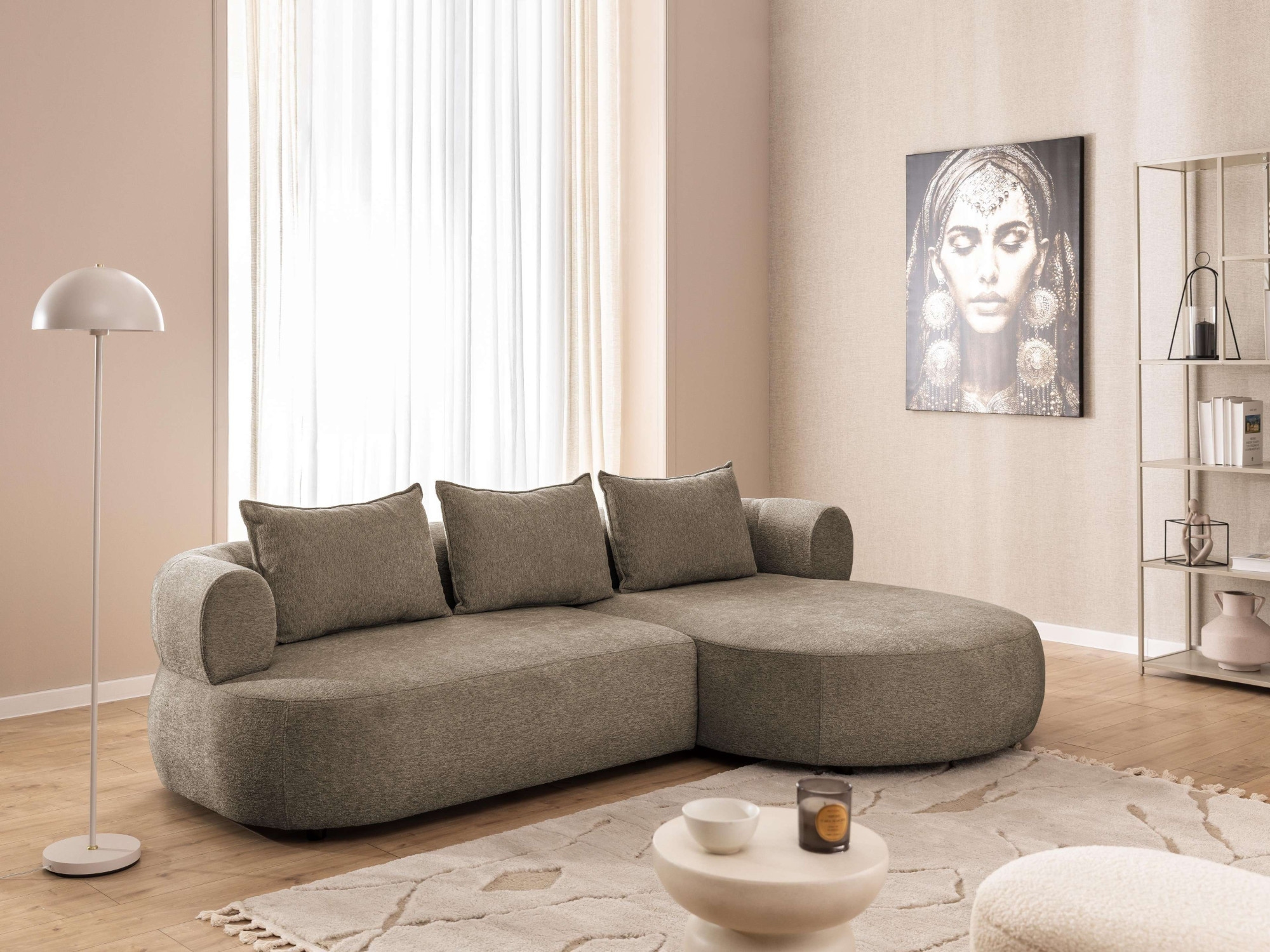 Home affaire Ecksofa »LUSSAC L-Form Design-Sofa mit Zierkissen, Maße B/T/H: 257/159/78 cm«, hoher Sitzkomfort und modernes Design, Sofa ohne Bettfunktion