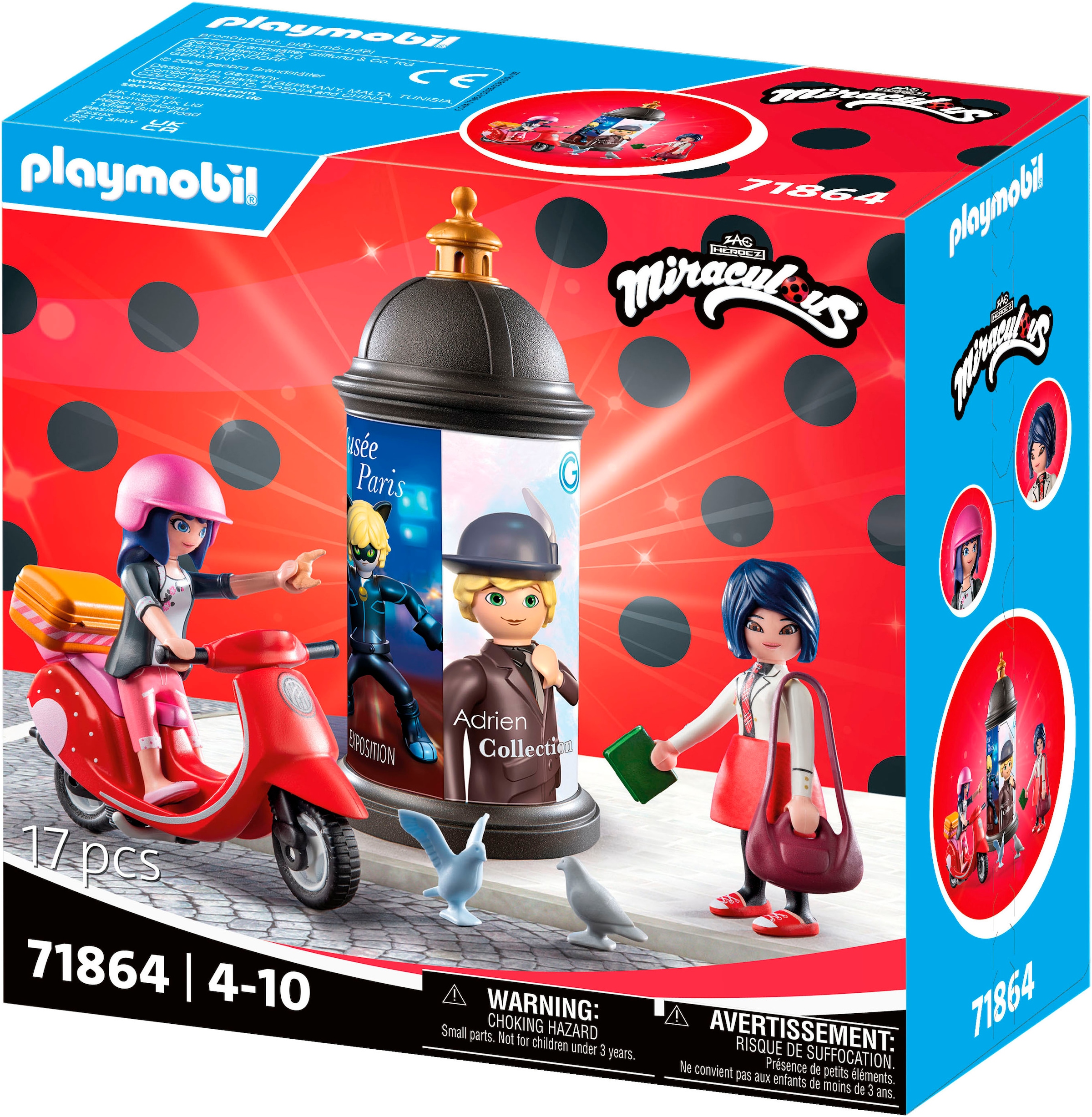 Playmobil® Konstruktions-Spielset »Miraculous: Rollerfahrt durch Paris (71864)«, (17 St.), Made in Europe