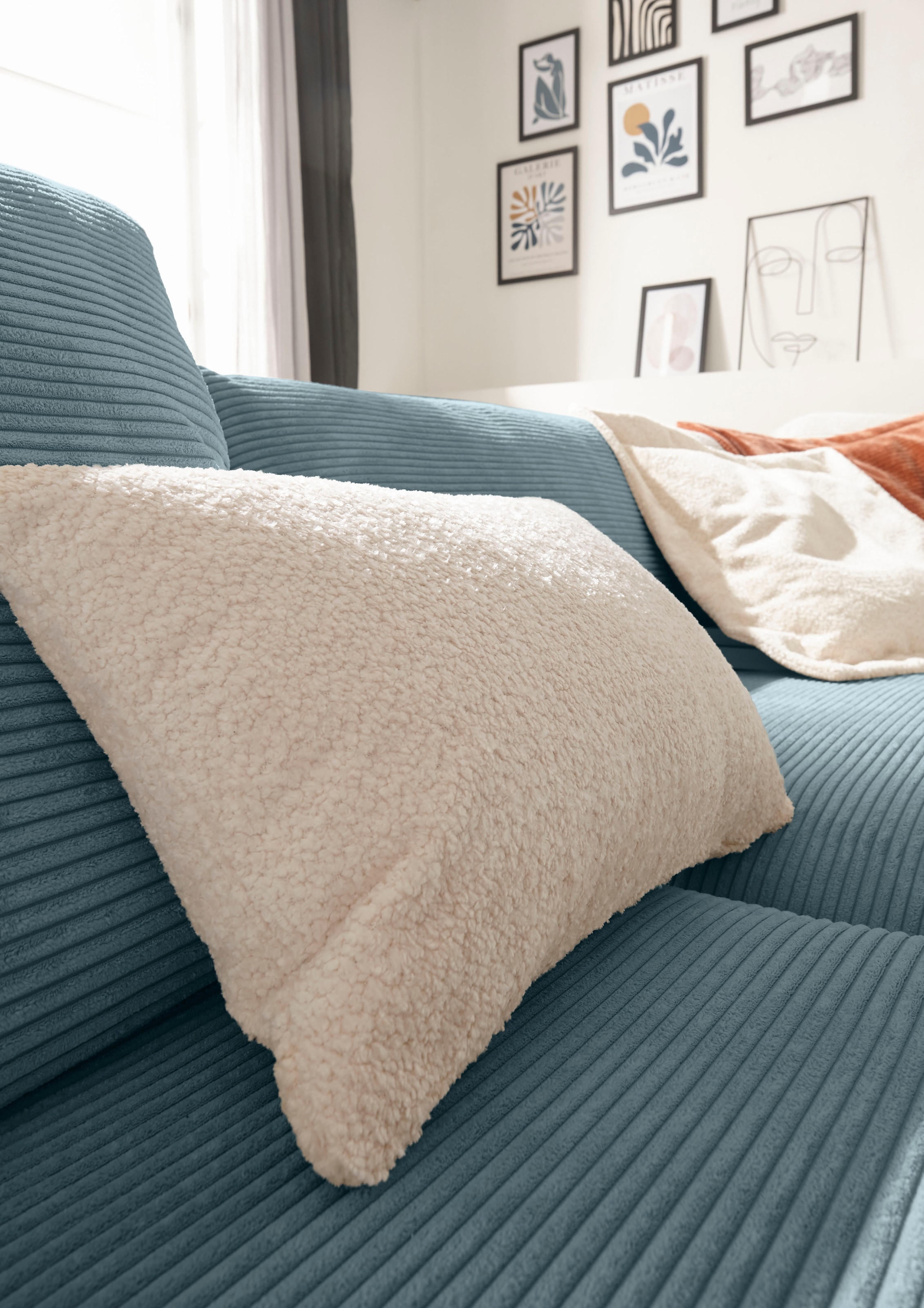 Musterring Wohnlandschaft »Lucia U-Form«, Cord-Bezug, inklusive Kopfstütze, Gesamtbreite 524 cm