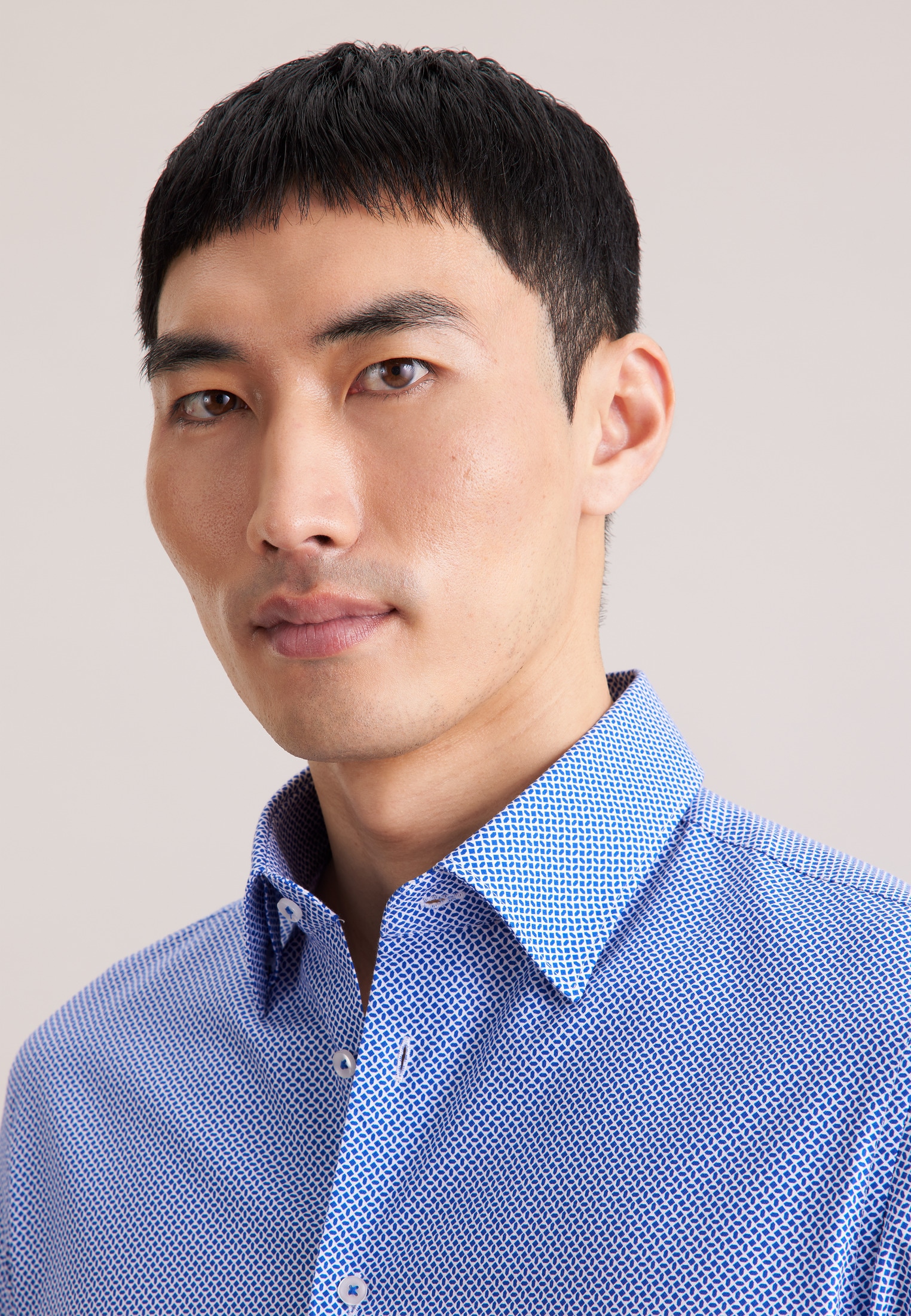 seidensticker Businesshemd »Schwarze Rose« Shaped 1/1 Covered-Button-Down-Kragen Druck