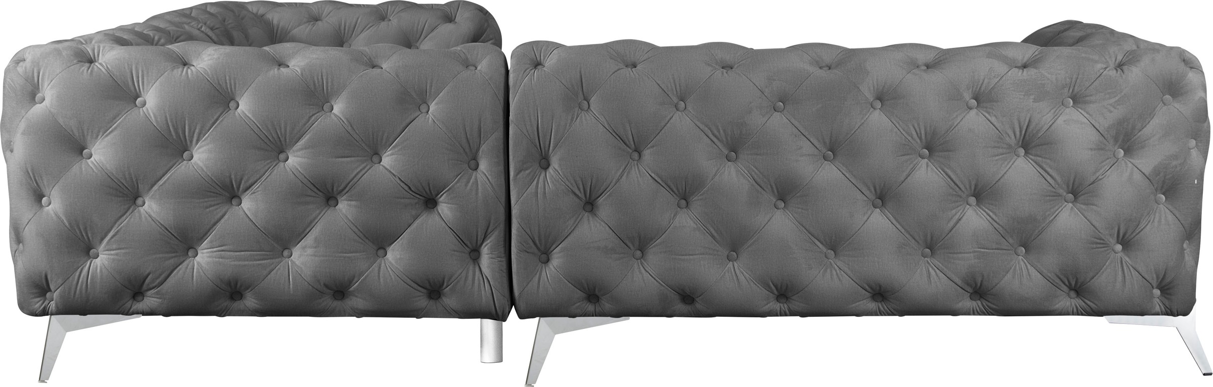 Leonique Chesterfield-Sofa »Amaury L-Form«, moderne Chersterfield-Optik, Breite 262 cm, Fußfarbe wählbar