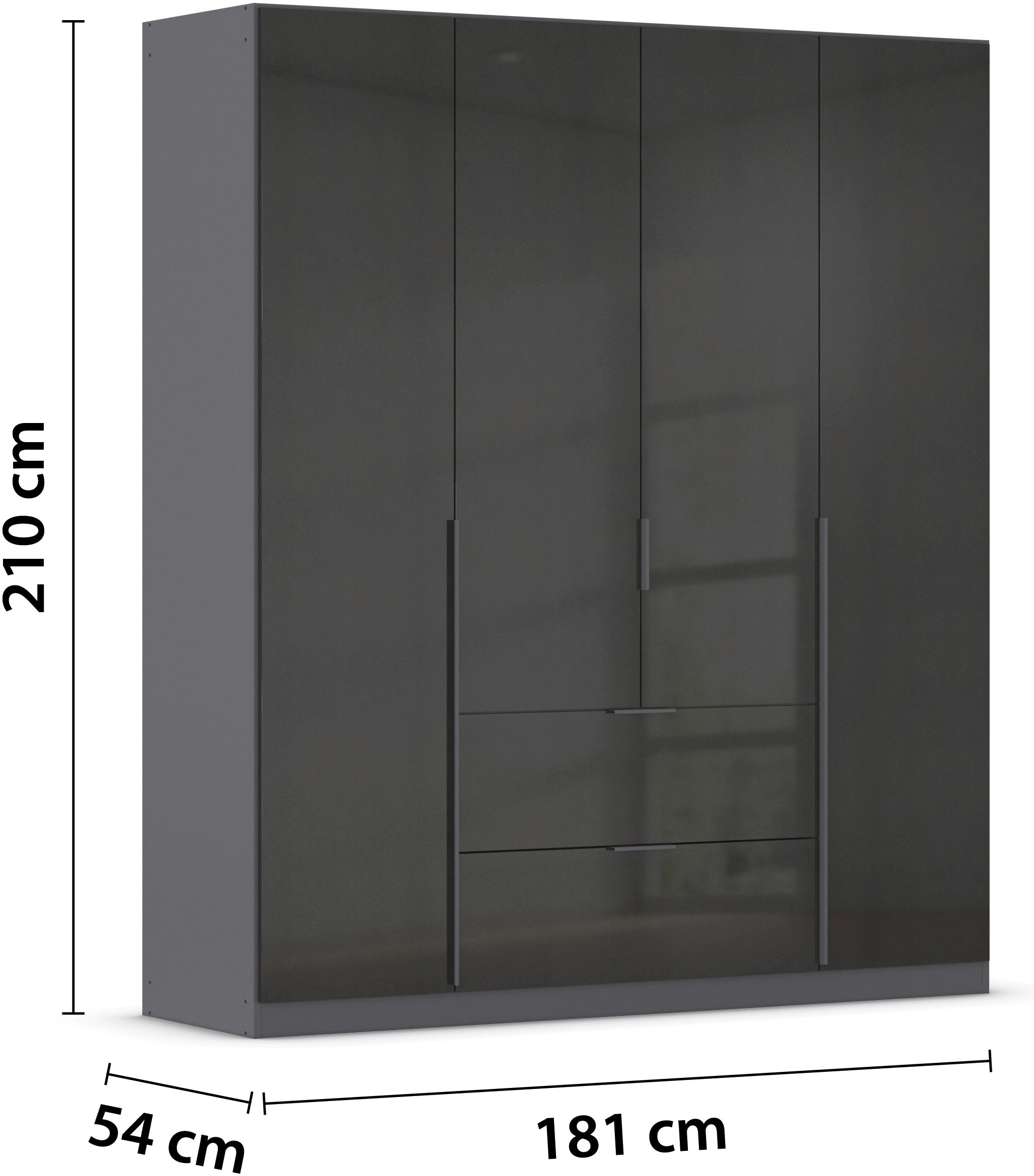 rauch Drehtürenschrank »Kleiderschrank Schrank Garderobe AGORDO mit Dekor- oder Hochglanzfront«, (in zwei Griff-Farben, Breiten 91-360 cm), mit Außenschubkästen, in 7 Breiten und 2 Höhen MADE IN GERMANY