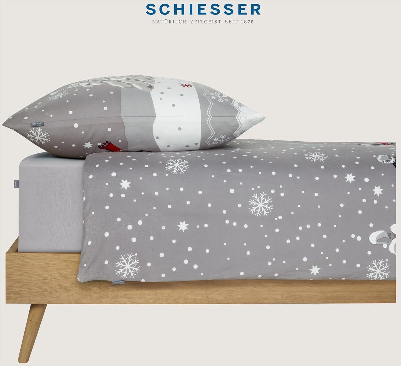 Schiesser Bettwäsche »Telso aus weicher Baumwolle mit süßen Pinguinen« 2 St günstig online kaufen