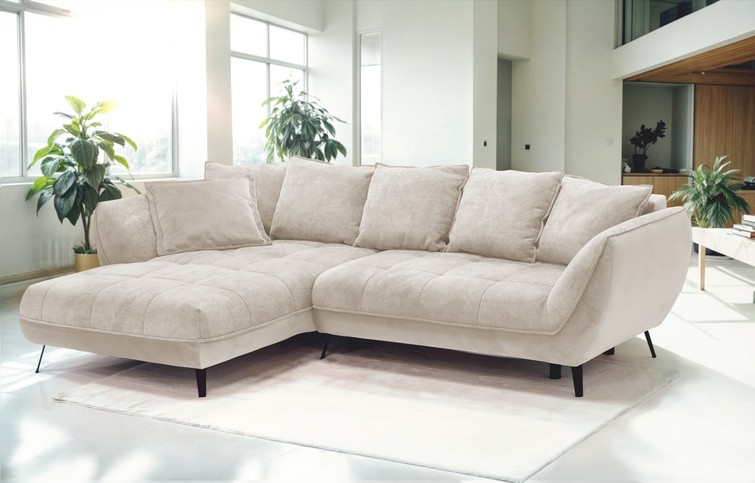exxpo - sofa fashion Ecksofa »Midway mit einfacher Easy-Lift-Bettfunktion, günstig online kaufen