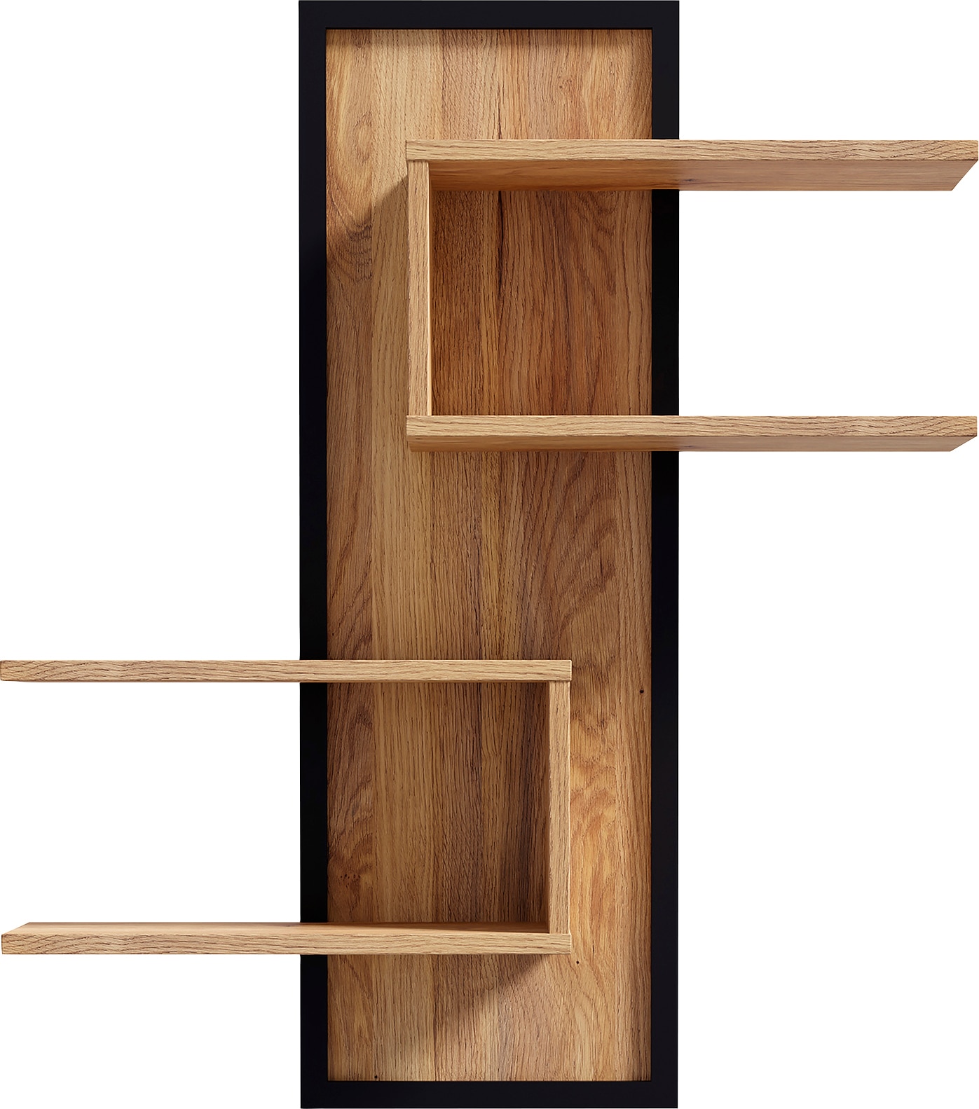 FORTE Wandregal »Jytana«, 122,5cm x 102,6cm, Mauvella Eiche / Schwarz günstig online kaufen