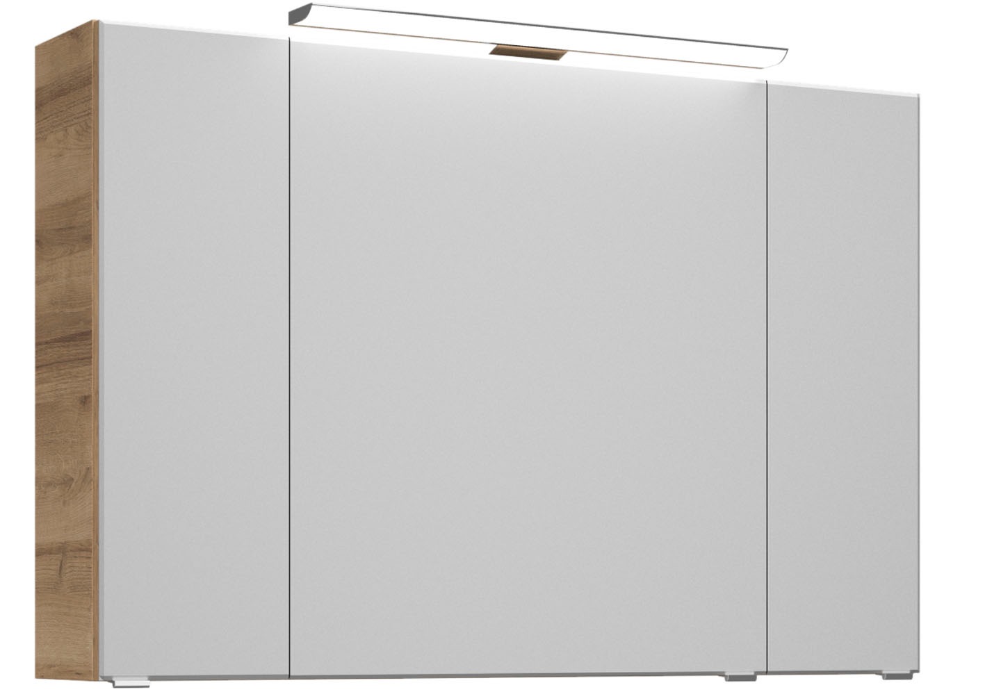 Saphir Badmöbel-Set »Trentino 2-teilig Glas-Waschtisch, Spiegelschrank mit LED-Leuchte«, (3 St.), Badmöbel-Set 107cm breit, inkl. Türdämpfer, 3 Türen, 2 Auszügen