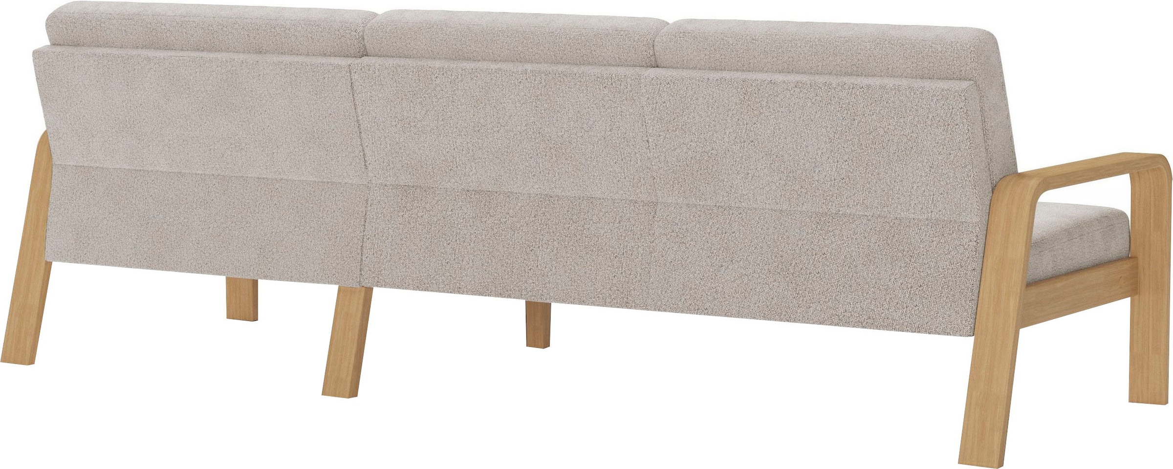 sit&more Ecksofa »Kolding L-Form«, Armlehnen aus Buchenholz in natur, verschiedene Bezüge und Farben