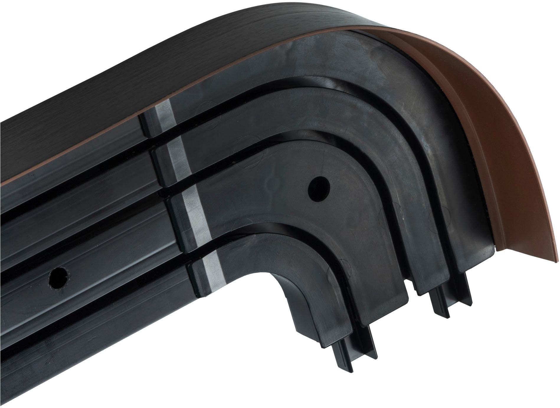 SN DECO GROUP Vorhangschiene »SH3«, 3 läufig-läufig, Fixmaß, Set 3-läufig,inkl. Rundbögen, Blende 5 cm, vorgebohrt, Innenlauf